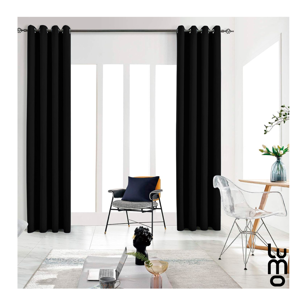 Set 2 Cortina Elegante Blackout para Ventana.