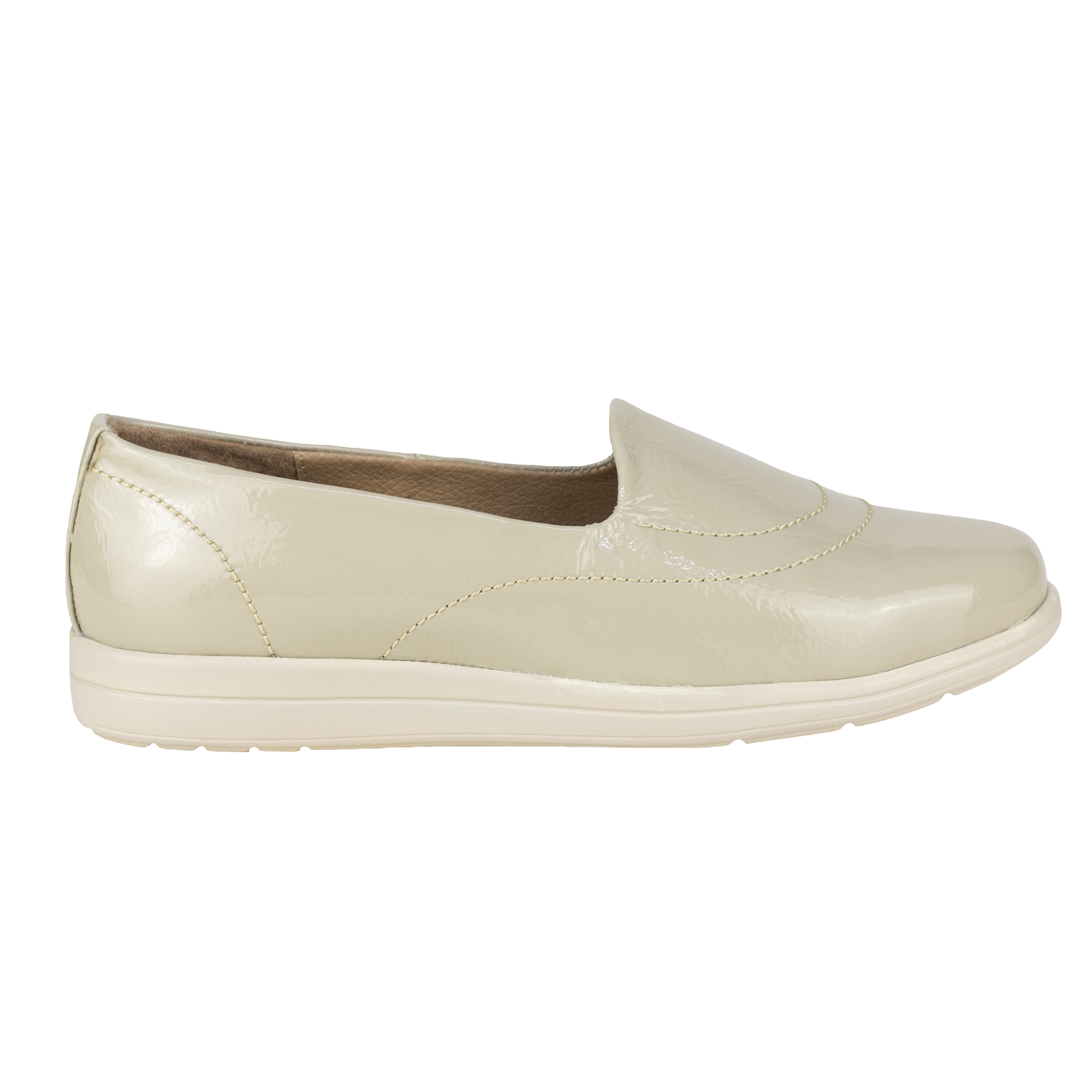 Mocasín Clásico Ancho Para Mujer Capricho 72034 Hueso Confort