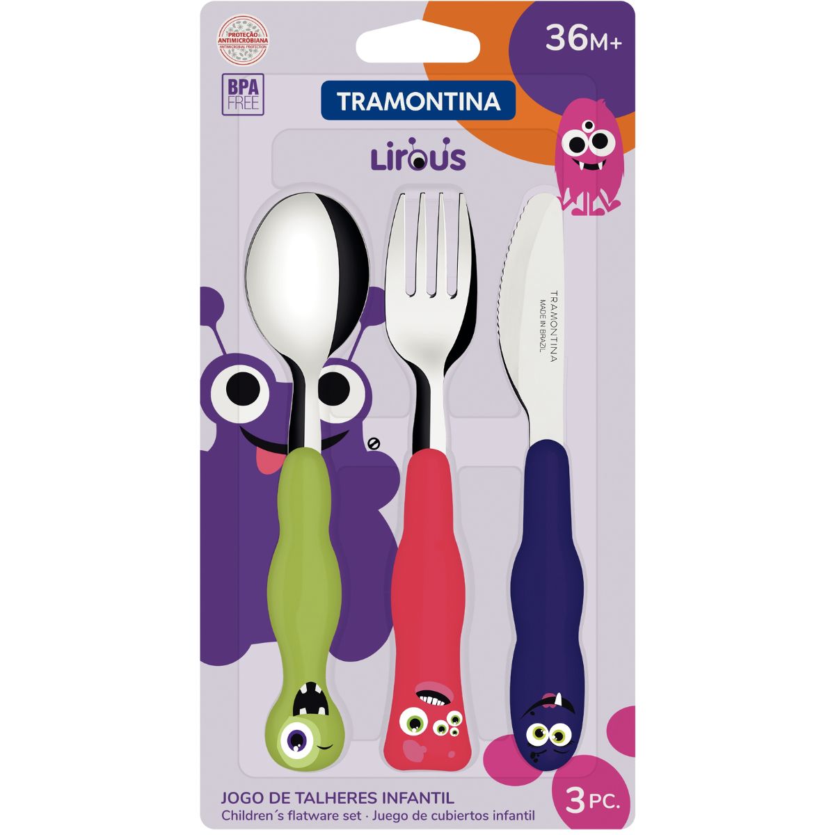 Juego de Cubiertos Infantil Tramontina Liro 3 Piezas
