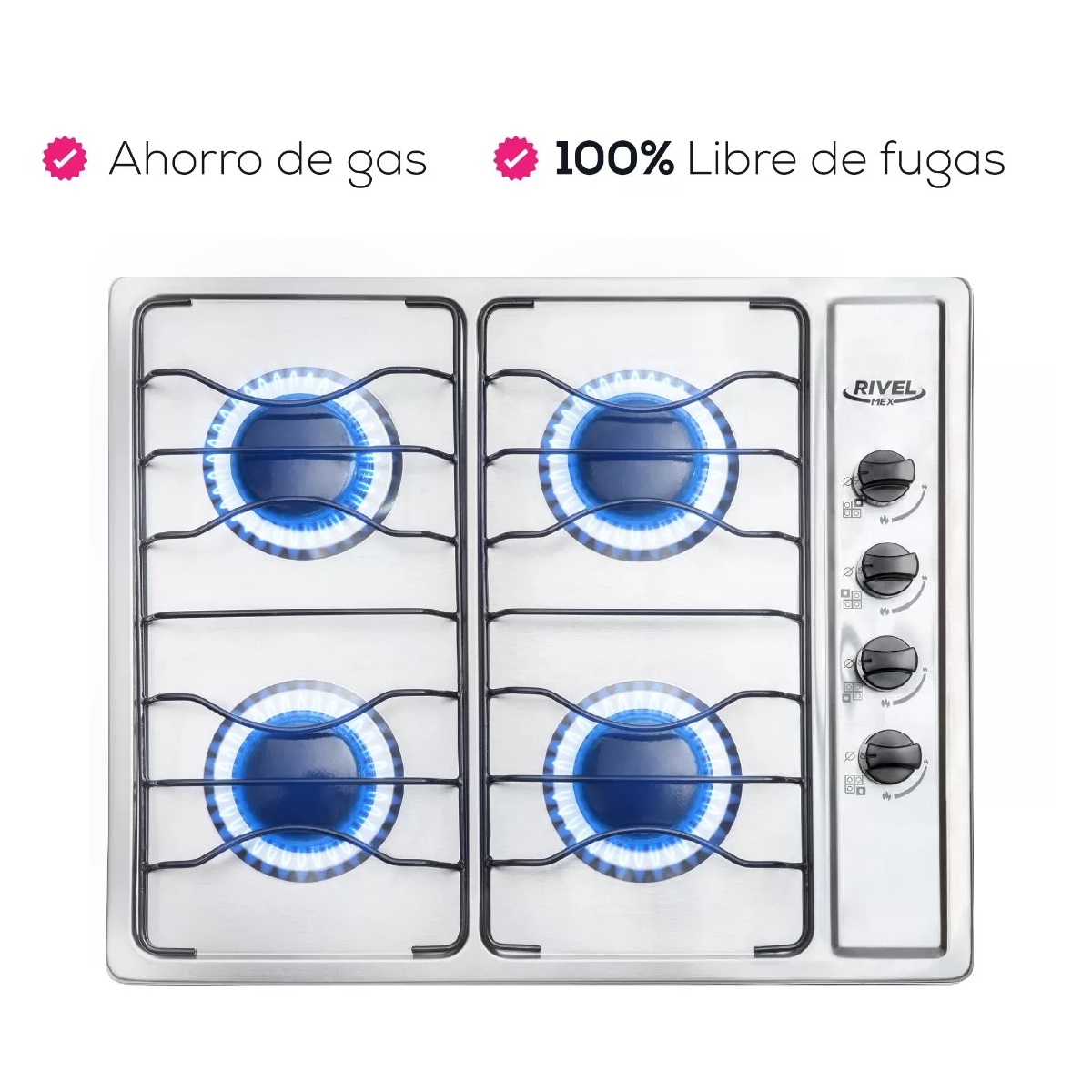 Parrilla de Empotre Alfa 4RIV-XMB 4 Quemadores Acero Inox ENDY10