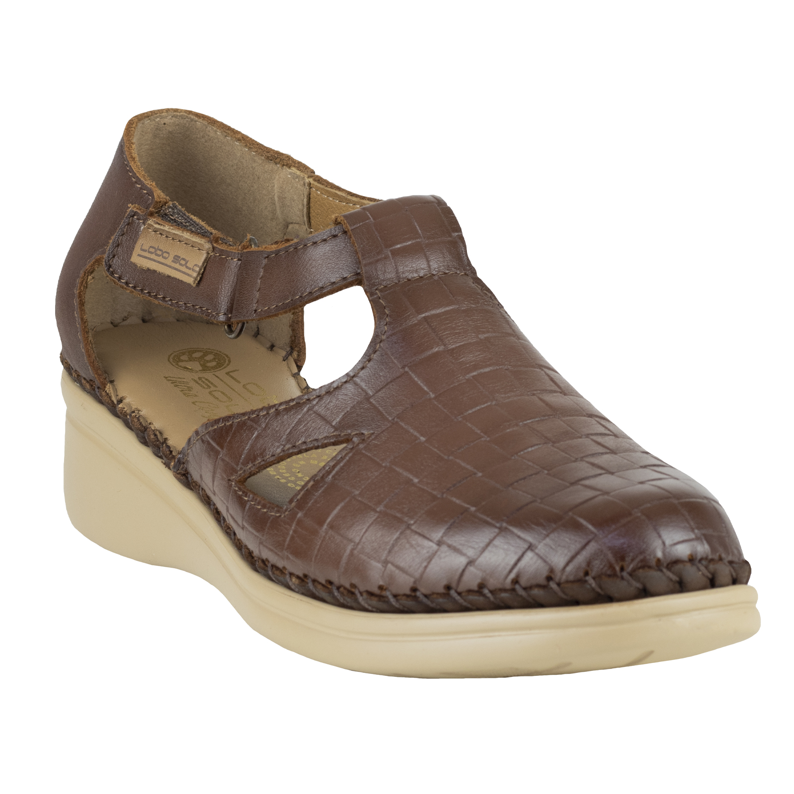 Zapatos Para Mujer Lobo Solo Aberturas 4729 Caoba Graneado