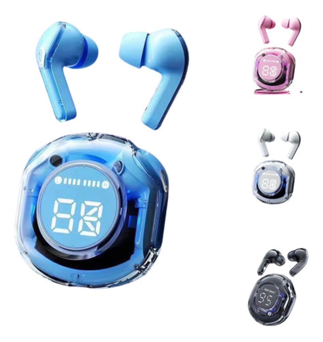 Audifonos Inalámbricos Pantalla Digital Reducción Ruido Ipx4 azul