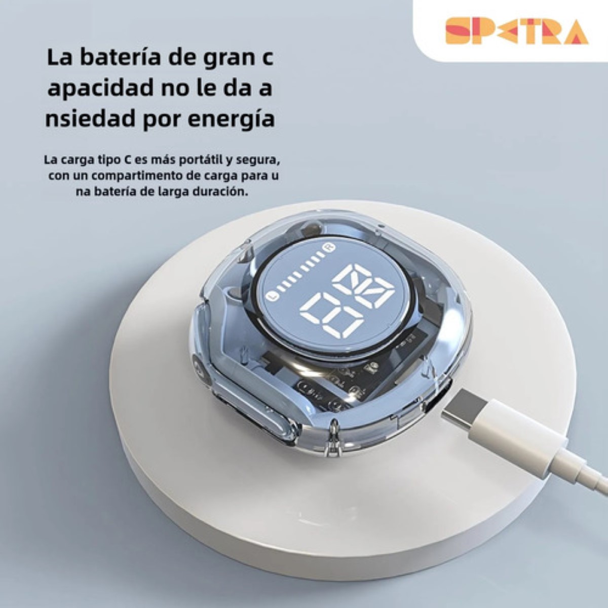 Audifonos Inalámbricos Pantalla Digital Reducción Ruido Ipx4 azul