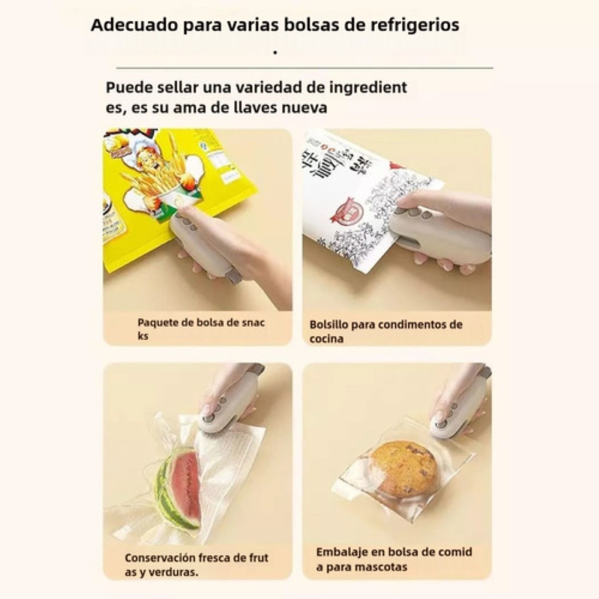 Maquina Para Sellar Sellador De Bolsas Para Snacks/alimentos gris