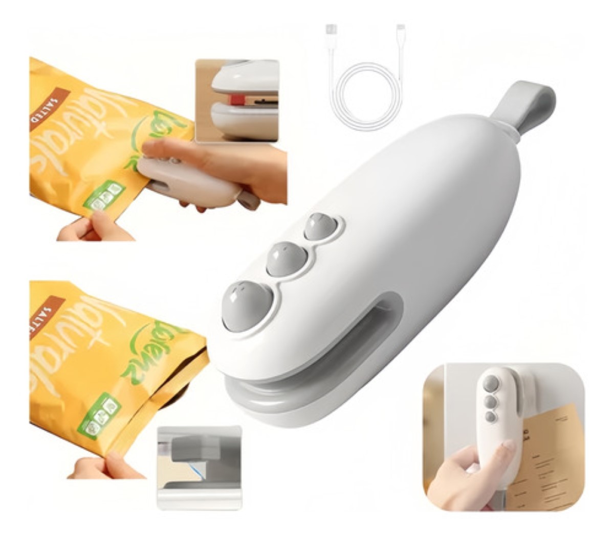 Maquina Para Sellar Sellador De Bolsas Para Snacks/alimentos gris
