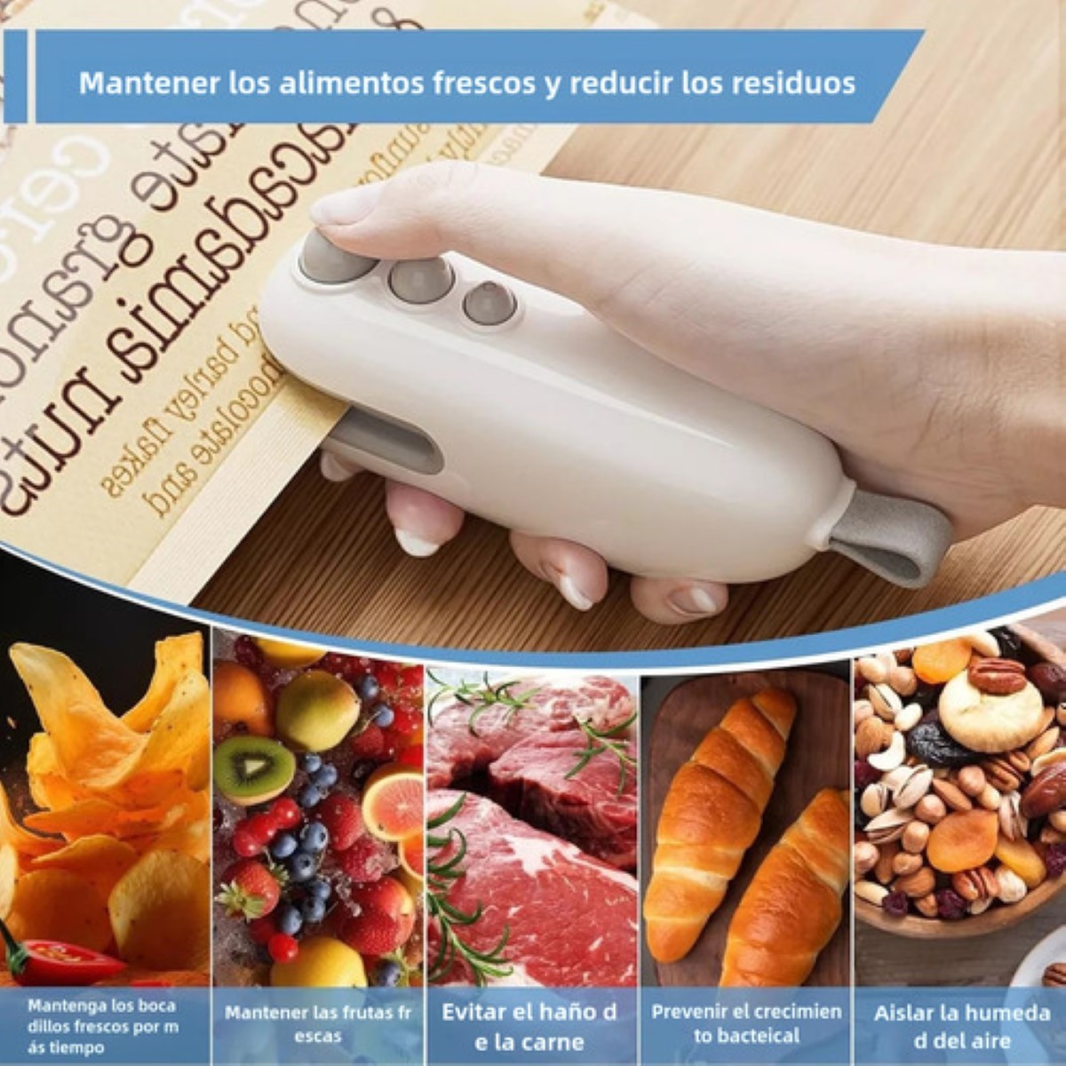 Maquina Para Sellar Sellador De Bolsas Para Snacks/alimentos gris