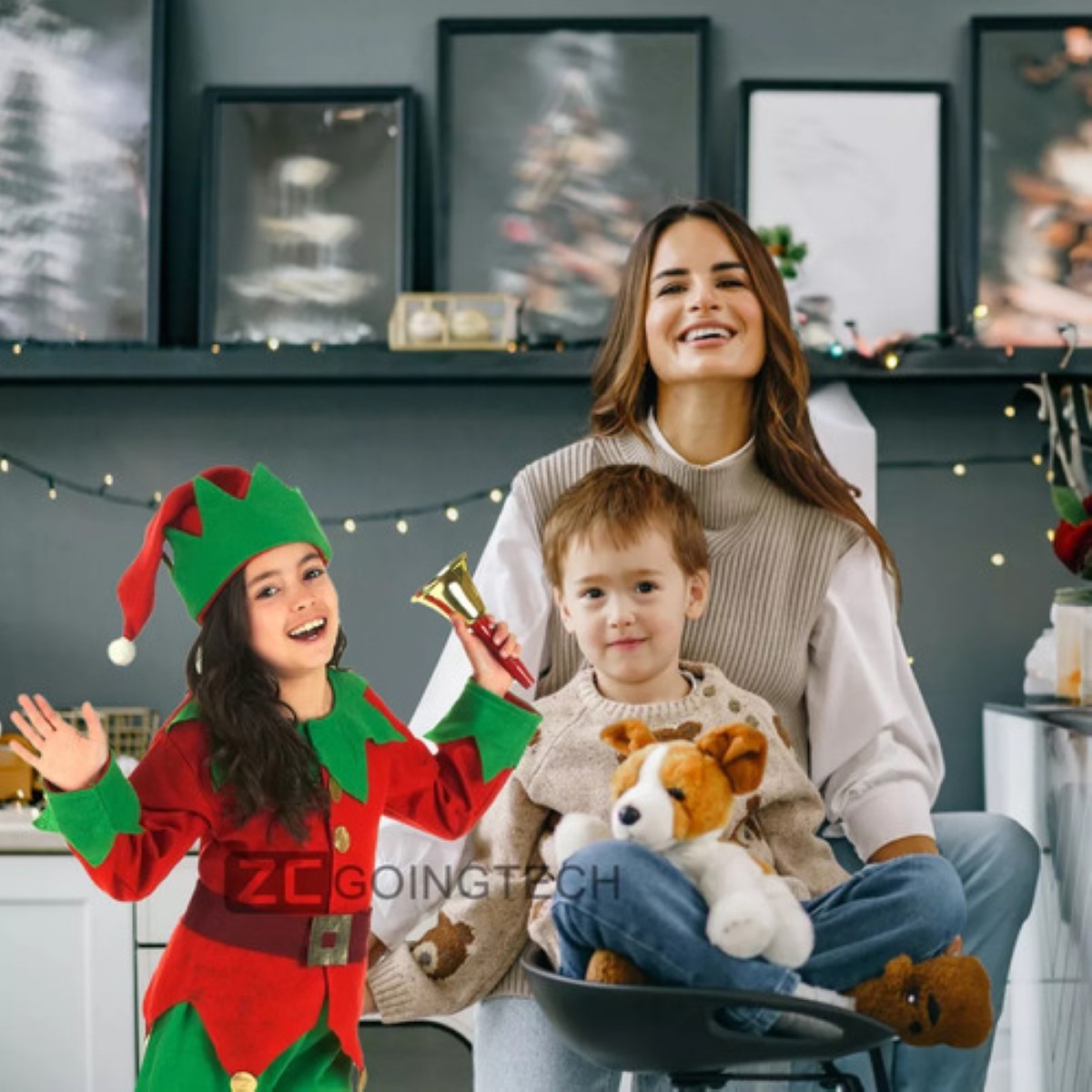 Disfraz Duende Navideño Elfo Posadas Ayudante De Santa Niños De 4 a 6 años