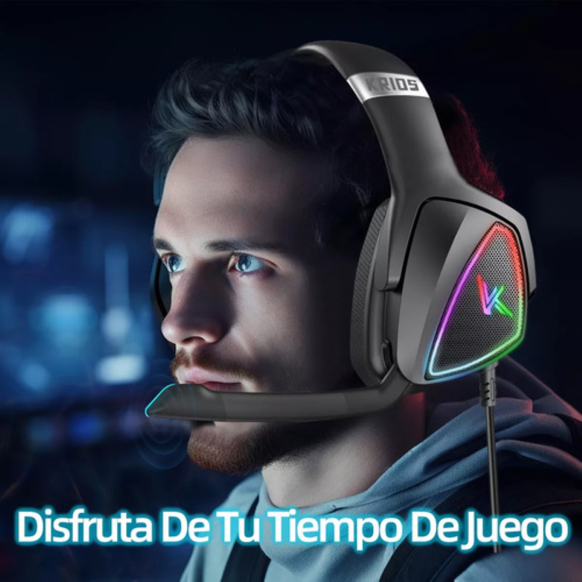 Audífonos Gamer KRIOS K7 Diadema, Negro
