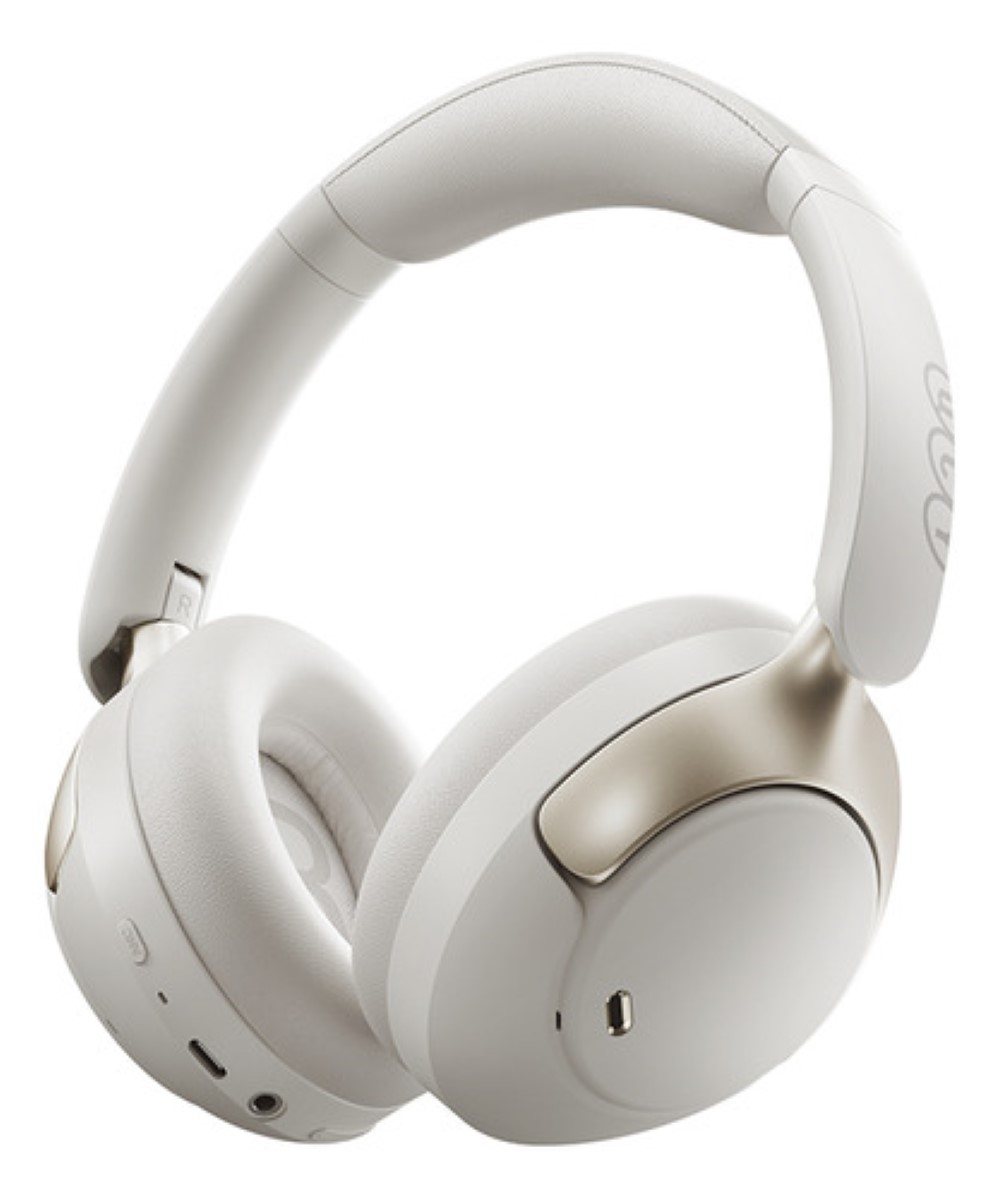 Audífonos Inalámbricos Qcy H3pro 50db Anc Gamer Diadema Wh blanco dorado