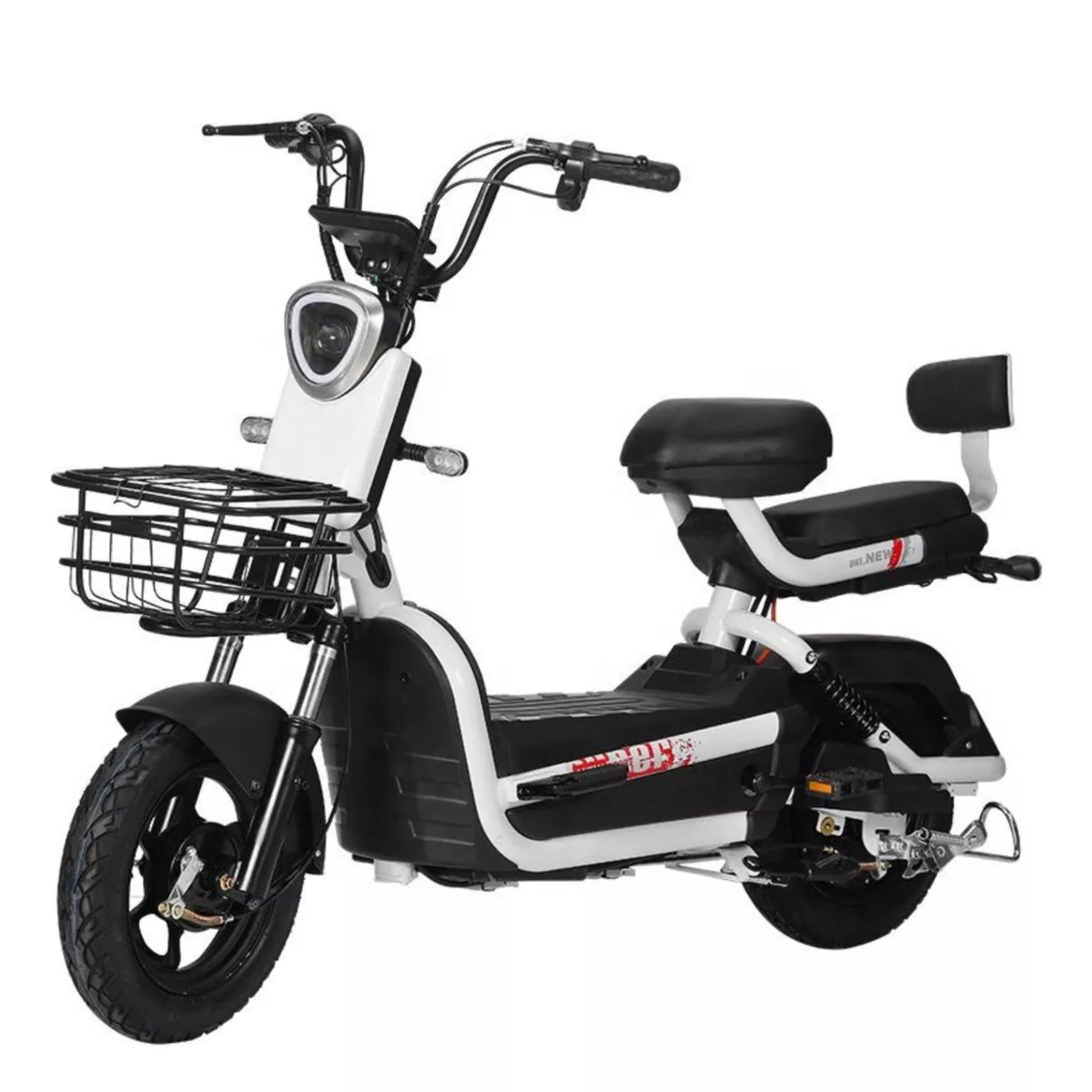 Moto Bicicleta Electrica 1,000w 45km/h Recargable 2 Asientos Color Blanco