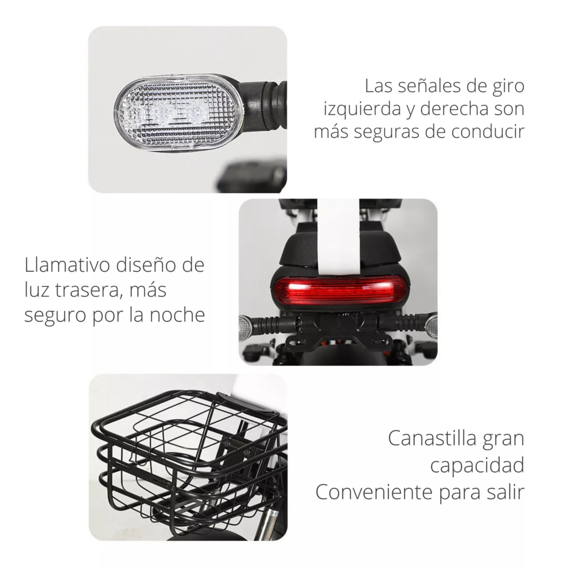 Moto Bicicleta Electrica 1,000w 45km/h Recargable 2 Asientos Color Blanco