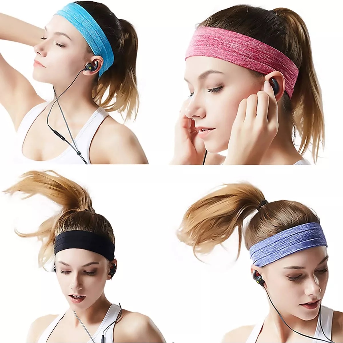  Kit 6 Pcs Cintas Deportivas Para El Pelo, Antisudor Y De Secado Rápido