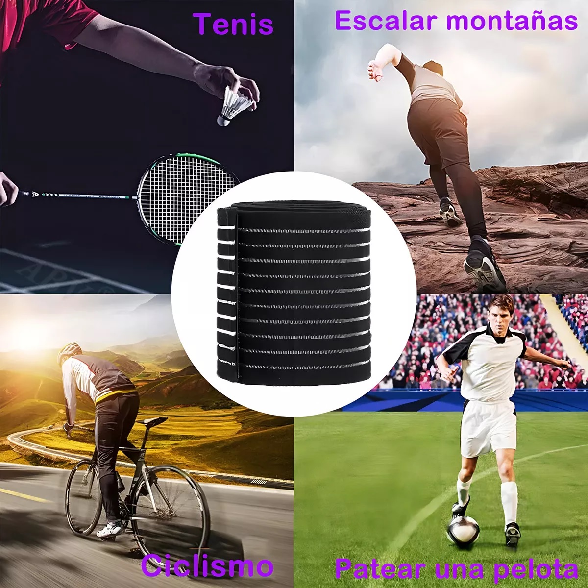 Rodillera Elastica Vendas 4 Par Bandas Deportiva Rodilla Gym Talla M