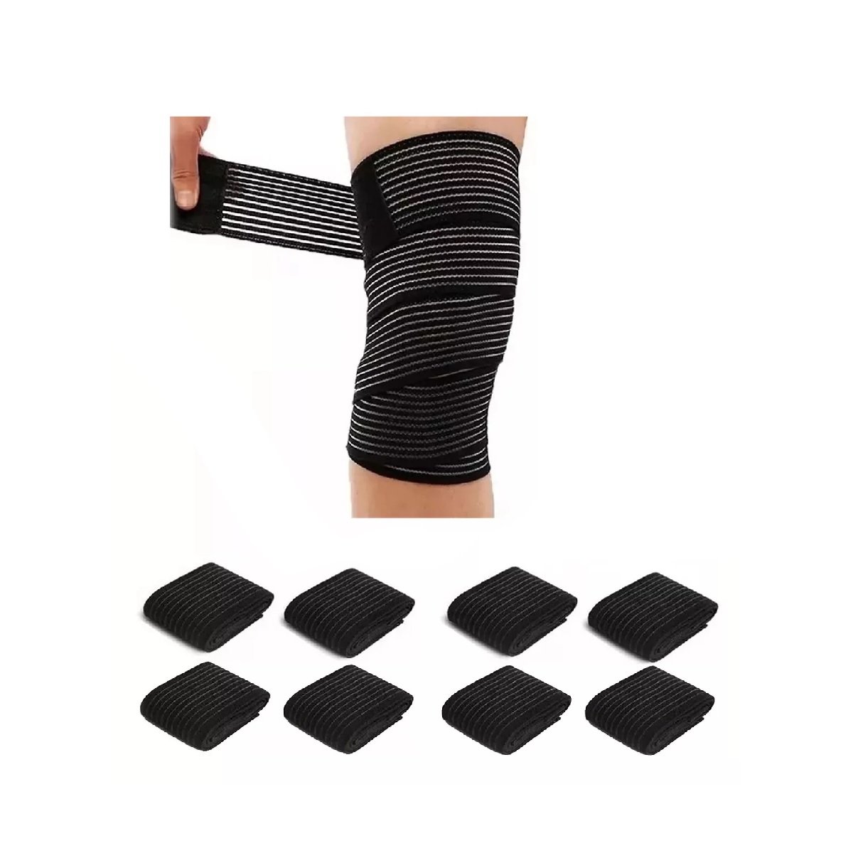 Rodillera Elastica Vendas 4 Par Bandas Deportiva Rodilla Gym Talla M