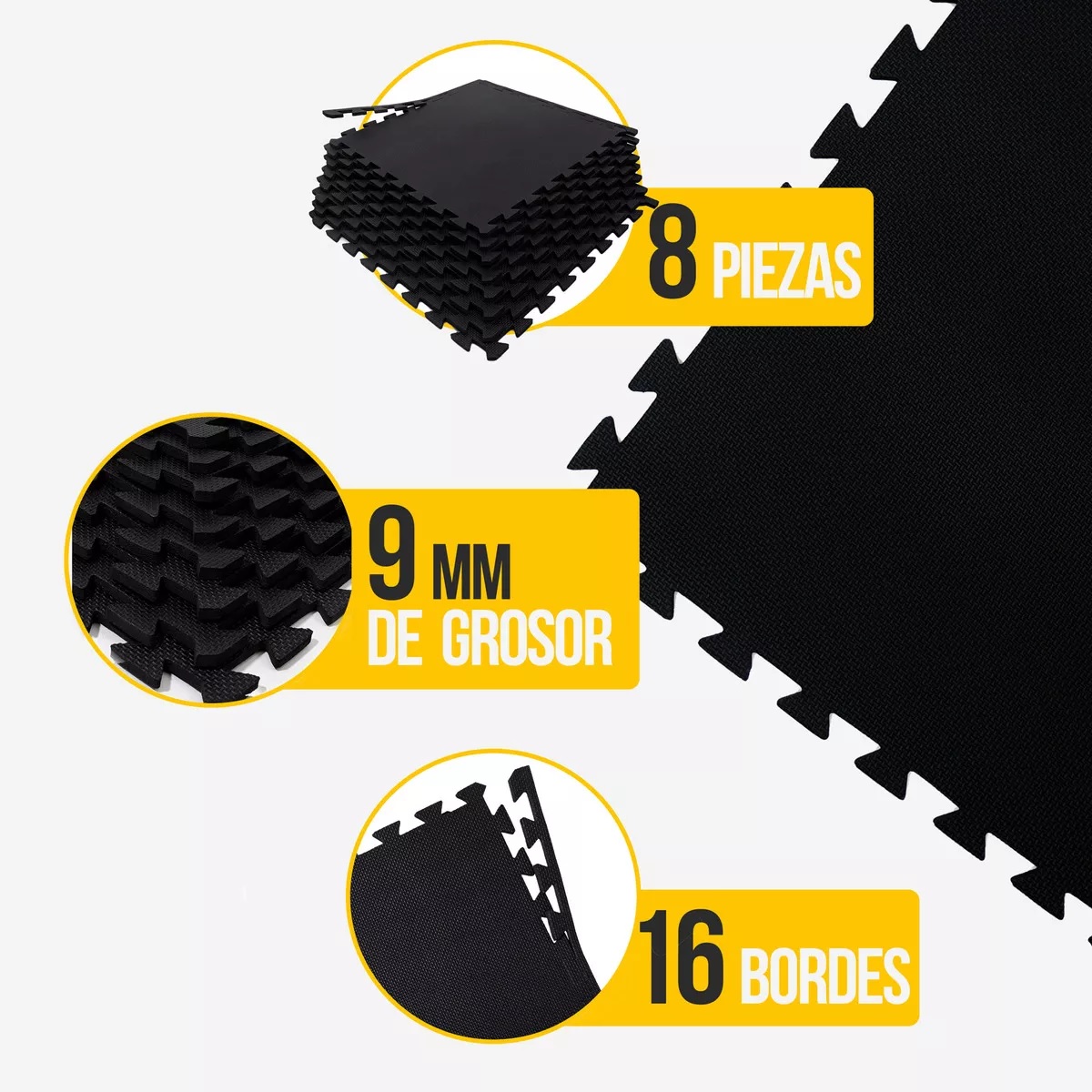 Tapete Ejercicio Gym Tapete Pesas Crossfit Multiuso Resistente Durable 8 piezas