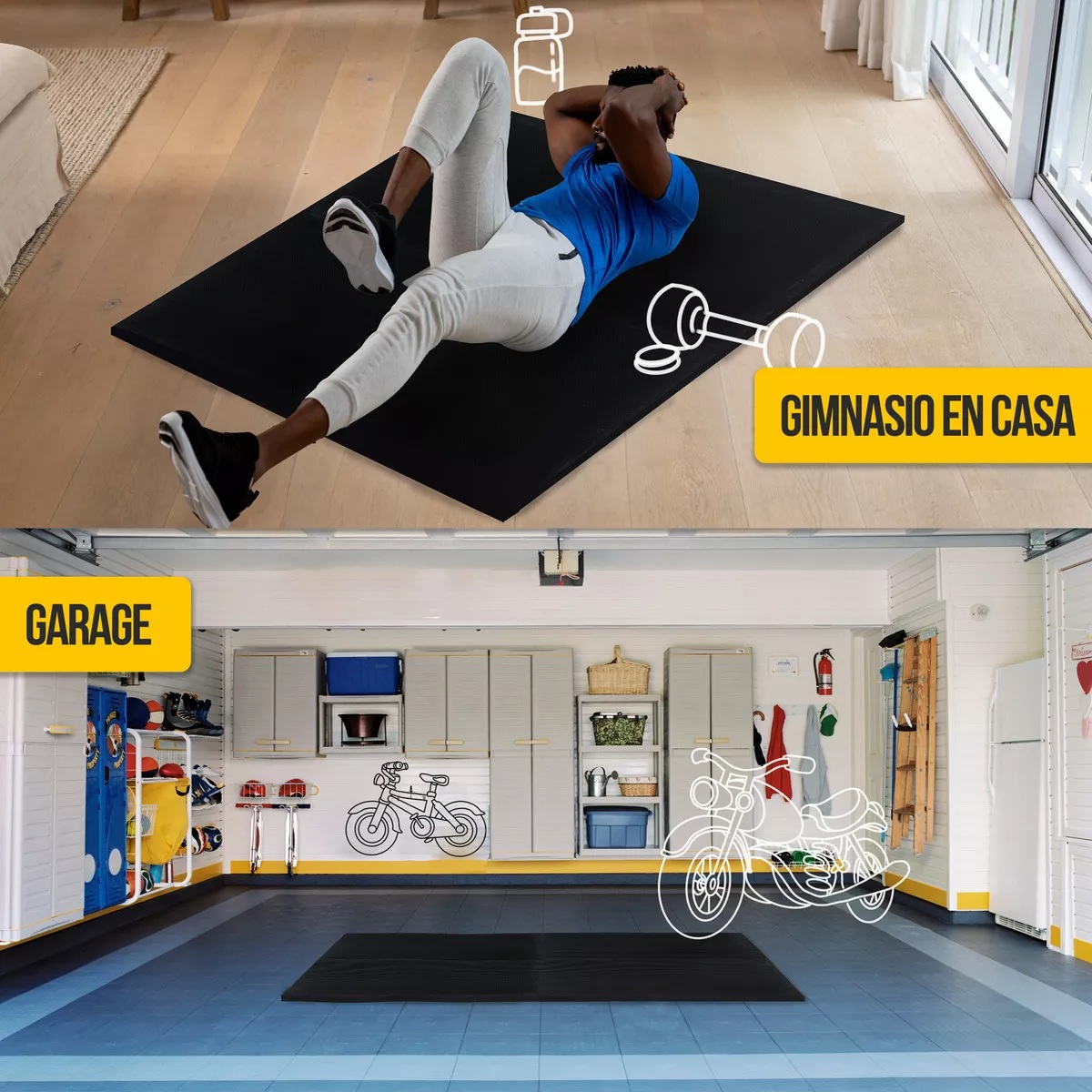 Tapete Ejercicio Gym Tapete Pesas Crossfit Multiuso Resistente Durable 8 piezas