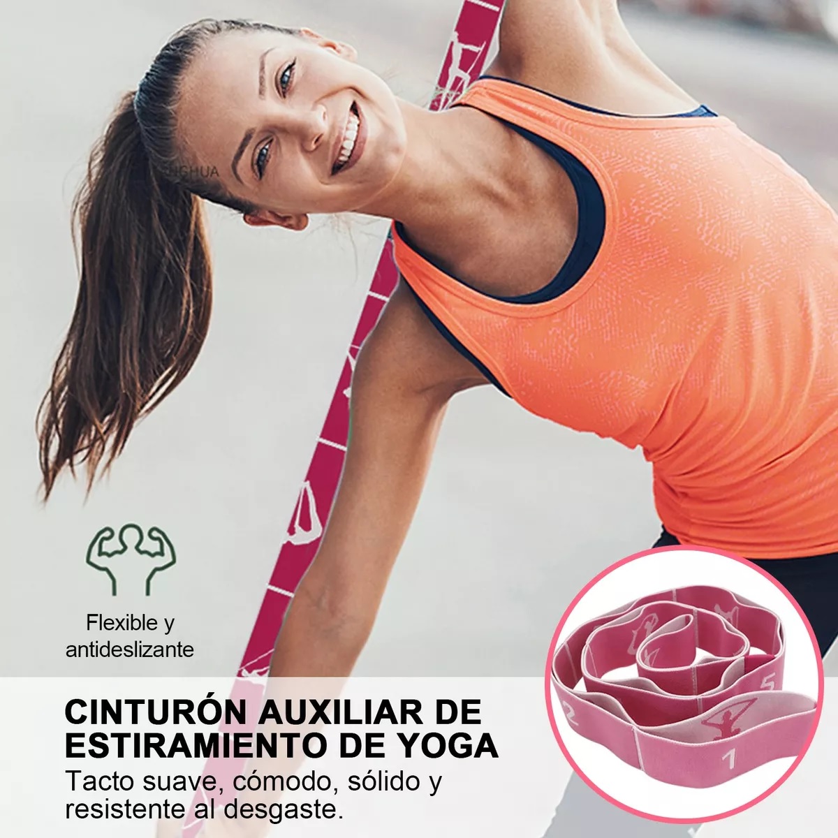 Cinturón Para Yoga Banda De Resistencia Fitness,1.08m