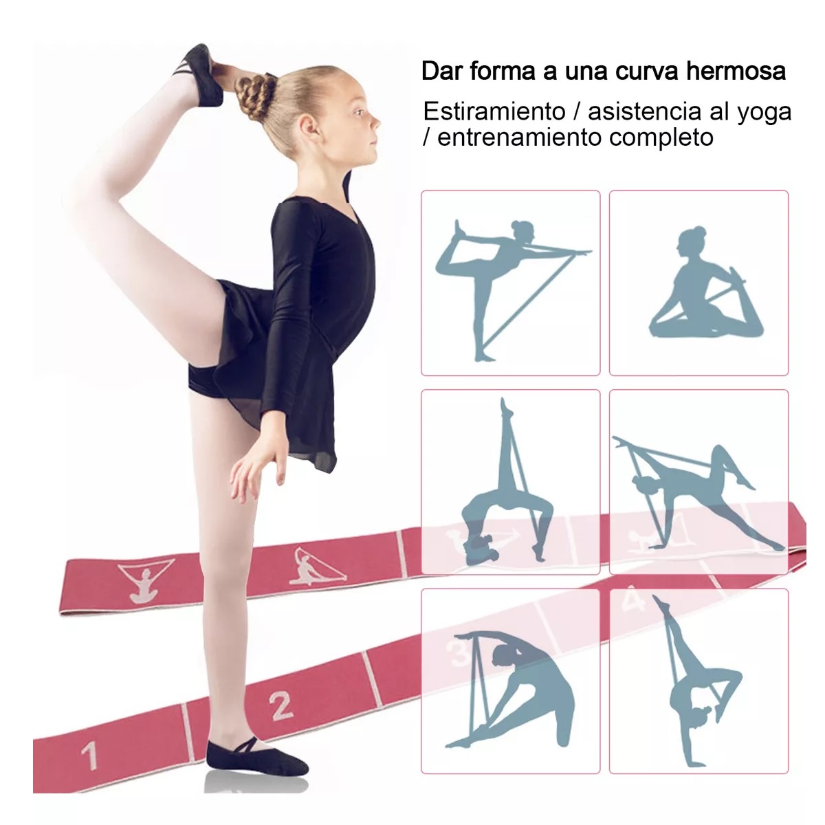 Cinturón Para Yoga Banda De Resistencia Fitness,1.08m