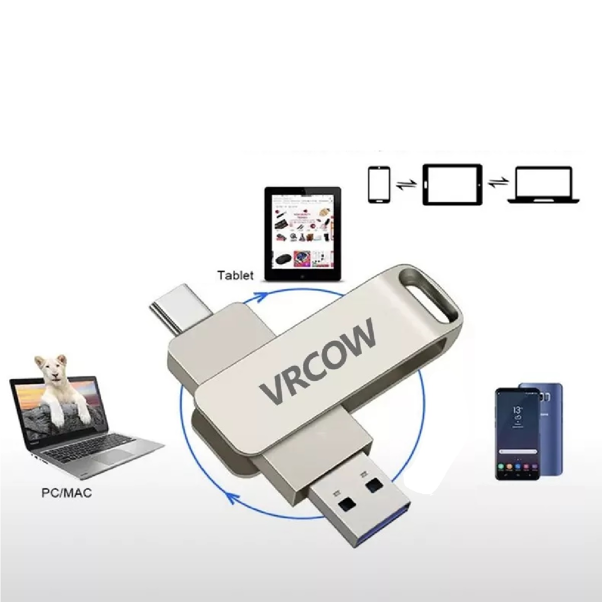 Memorias Usb 3.0 Tipo C Y Micro Usb Vrcow 2tb(2000gb)