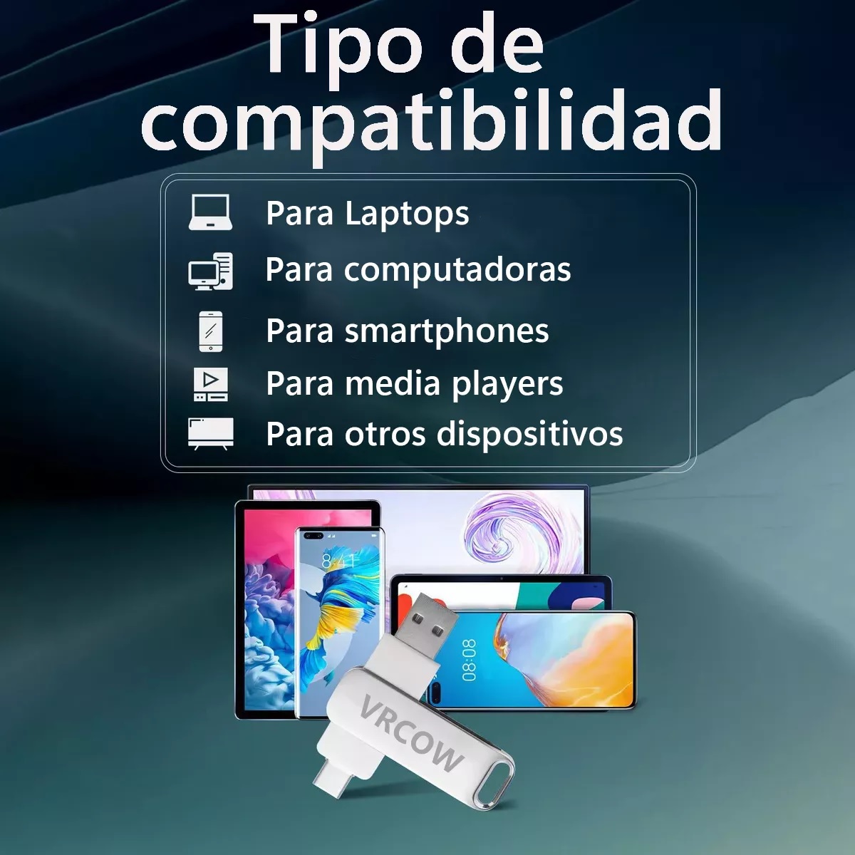 Memorias Usb 3.0 Tipo C Y Micro Usb Vrcow 2tb(2000gb)