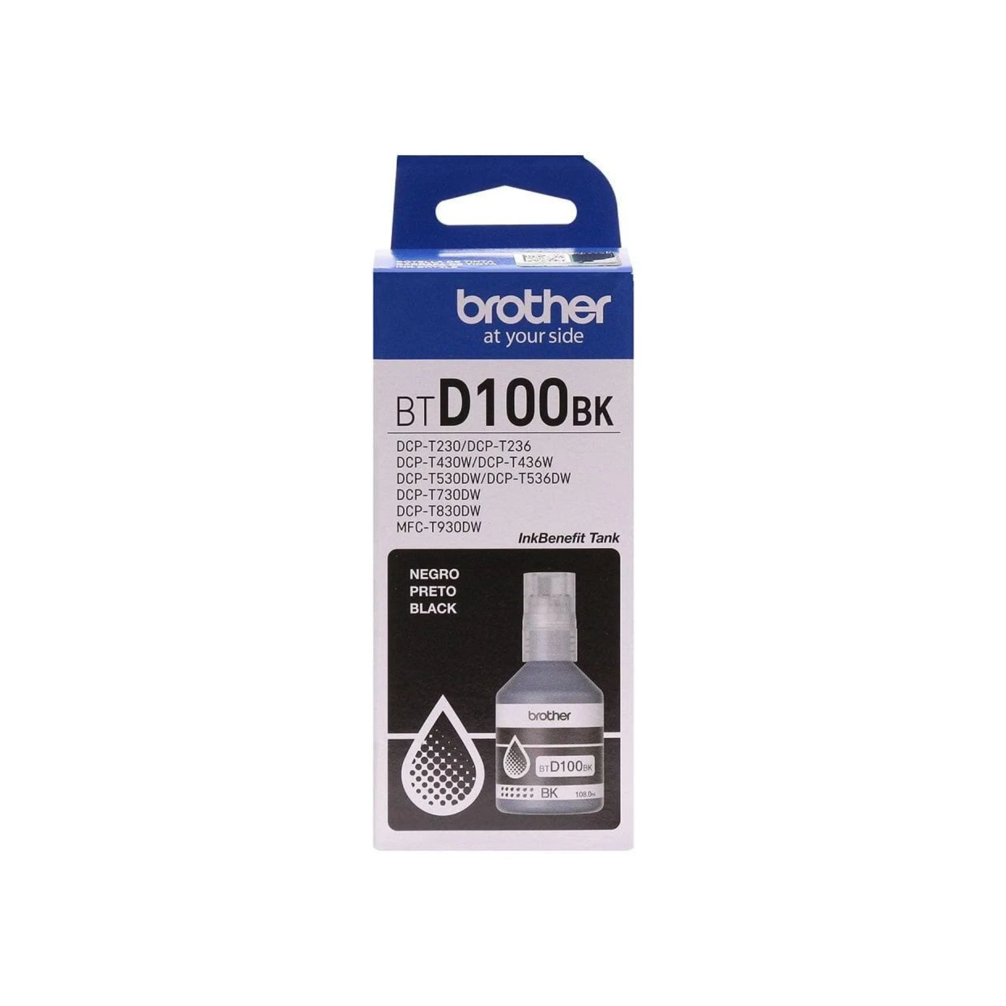 Botella de Tinta Brother BTD100 para 7,500 páginas, Negro