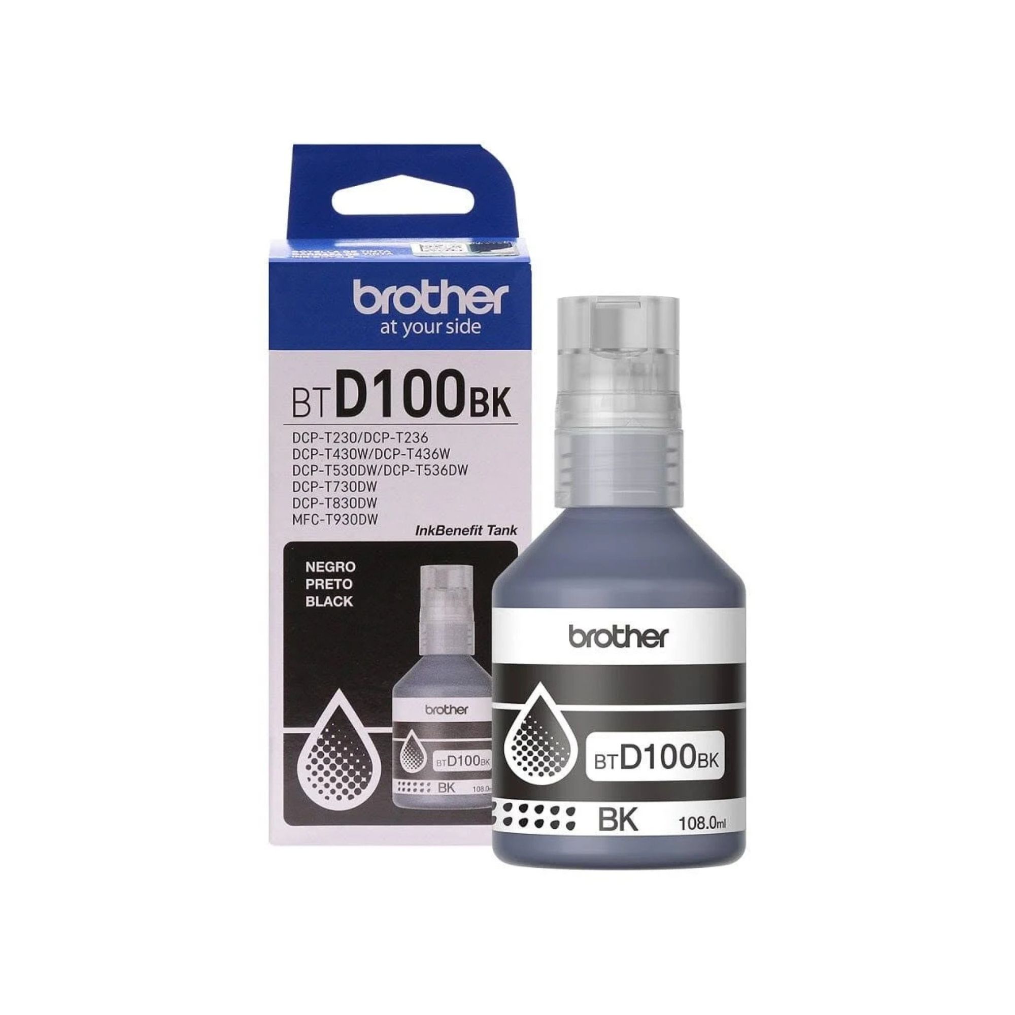 Botella de Tinta Brother BTD100 para 7,500 páginas, Negro