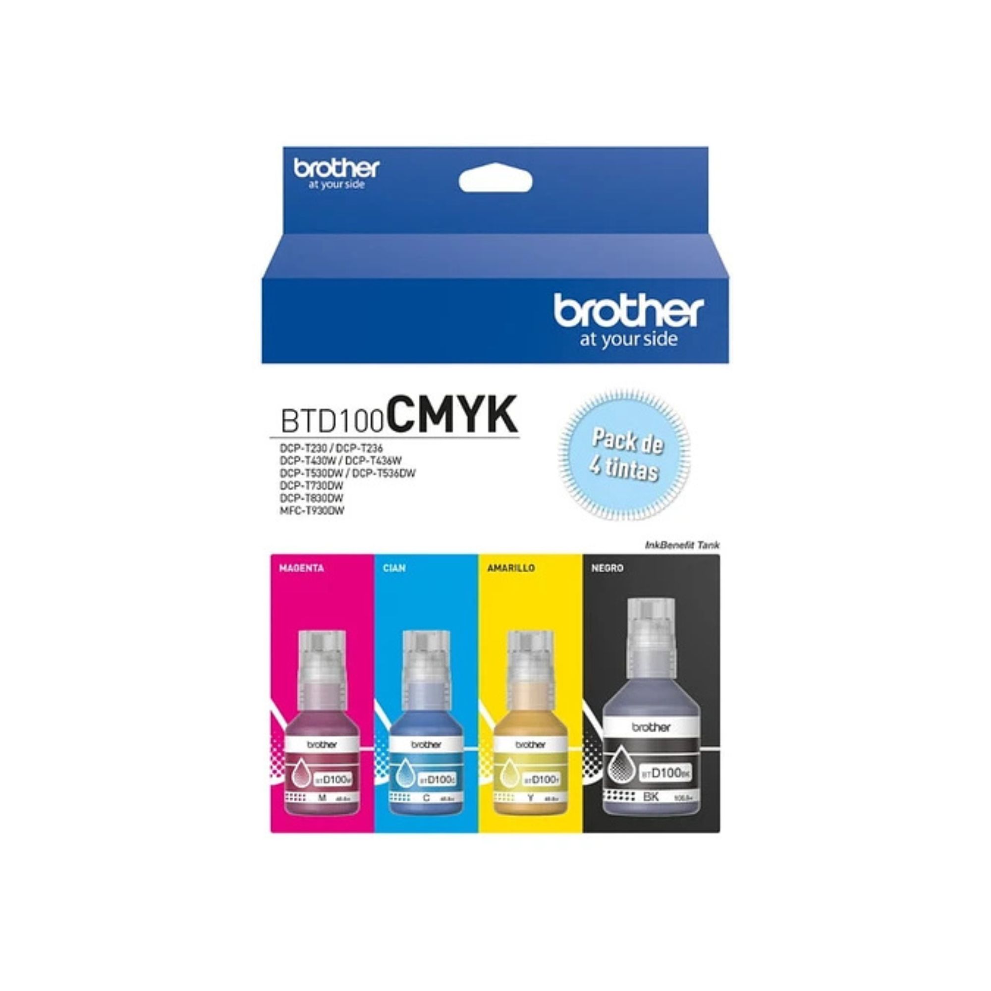 4 Pack - Botella de Tinta Brother BTD100