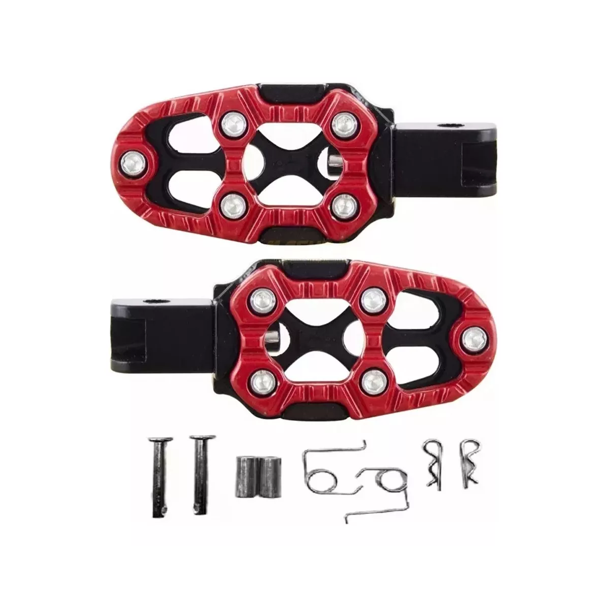 Posapies Para Moto Univesales 1 Par Aluminio Color Rojo