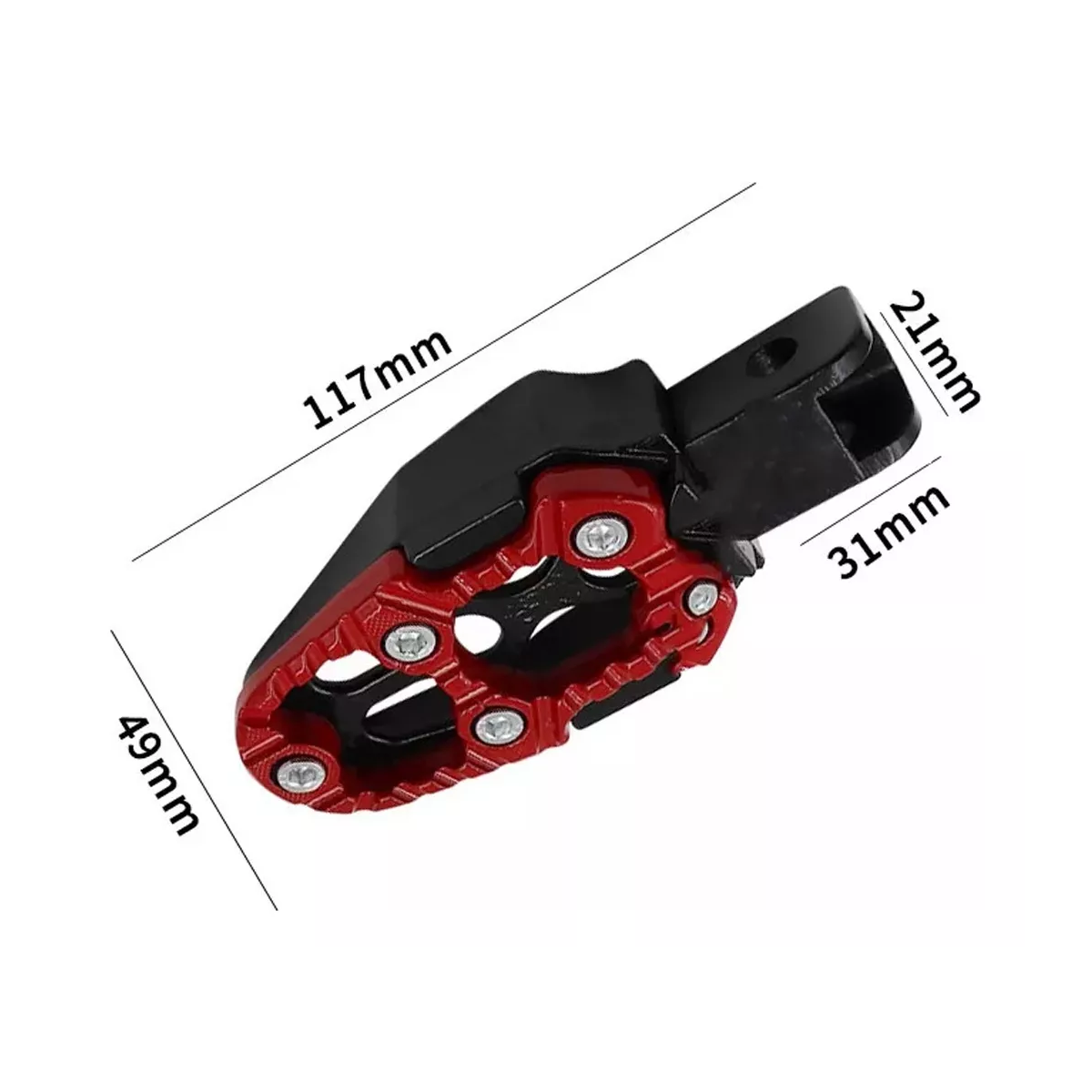 Posapies Para Moto Univesales 1 Par Aluminio Color Rojo