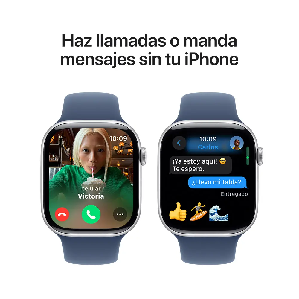 Apple Watch Serie 10 GPS De 46 MM Con Caja De Aluminio Plata Y Correa Deportiva Azul Denim  M/L