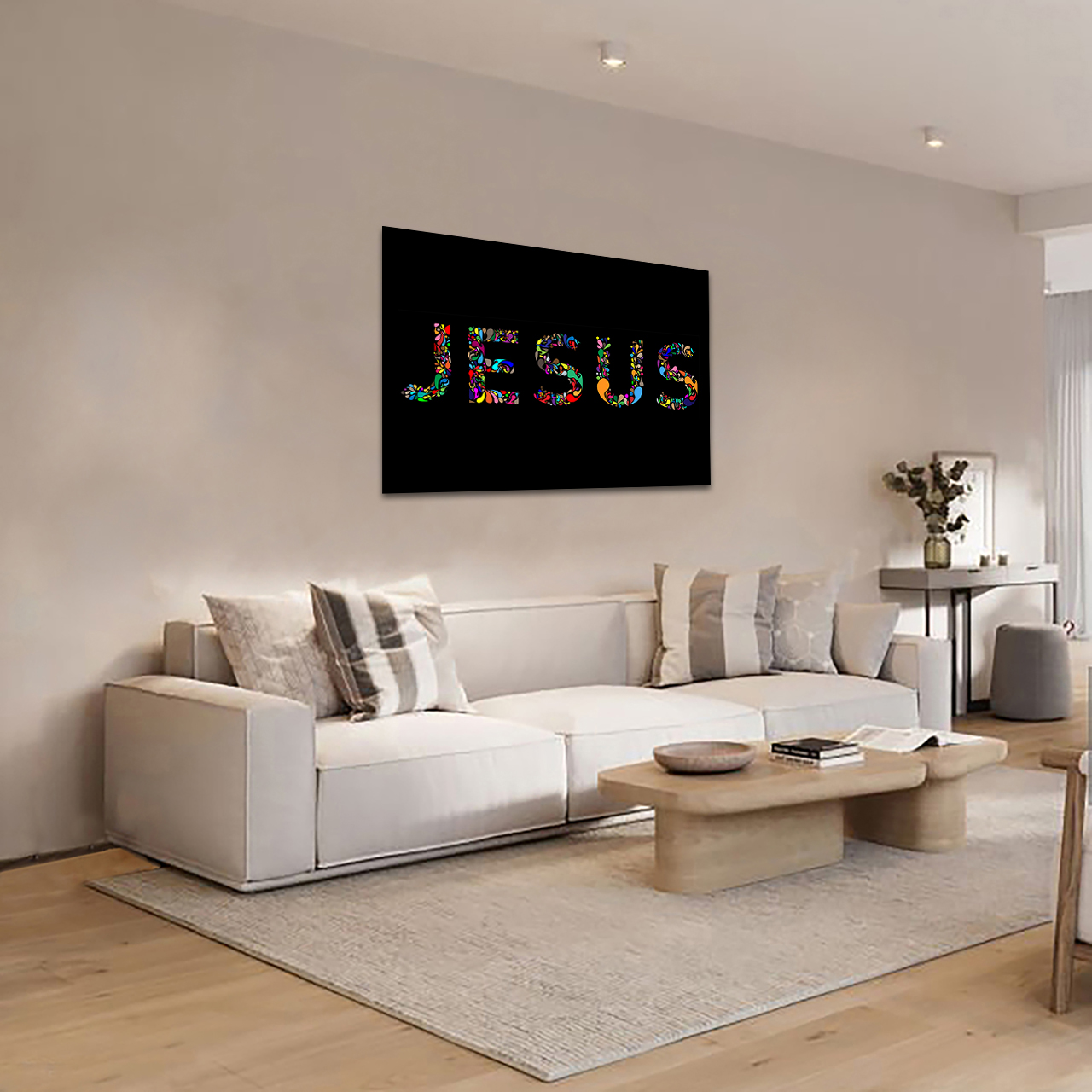 Cuadro Decorativo Religioso Jesús vitral 135 X 90