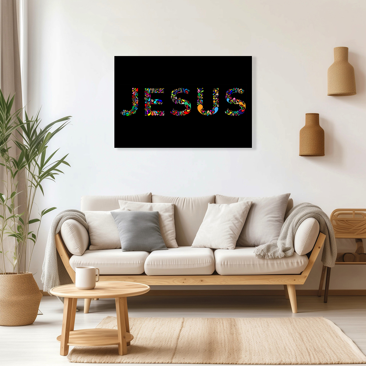 Cuadro Decorativo Religioso Jesús vitral 135 X 90