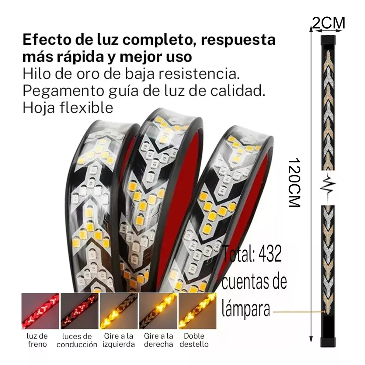 Tiras Led Secuencial Para Camioneta Y Coche Luses 120cm