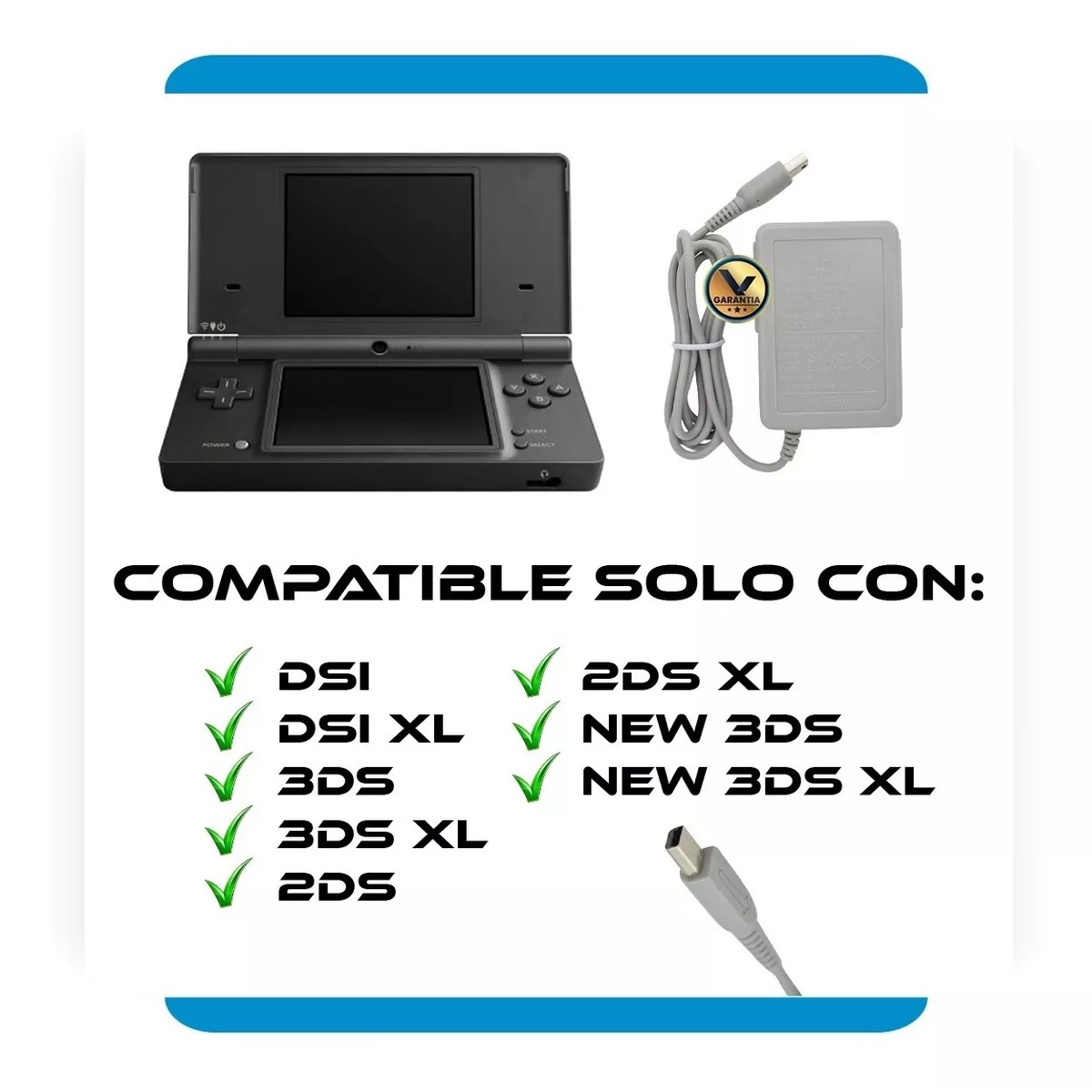 Cargador Compatible Con Nintendo 3ds 2ds 3ds Xl New 3ds Dsi