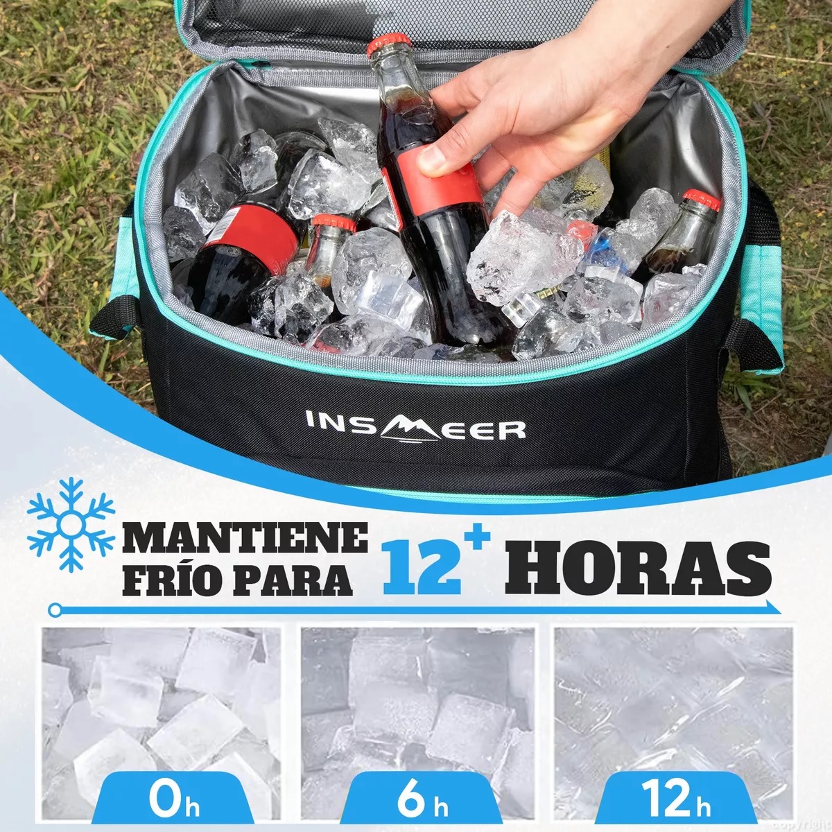 Hielera Con Ruedas Playa 75 Latas Bolsa Térmica Portatil Negro