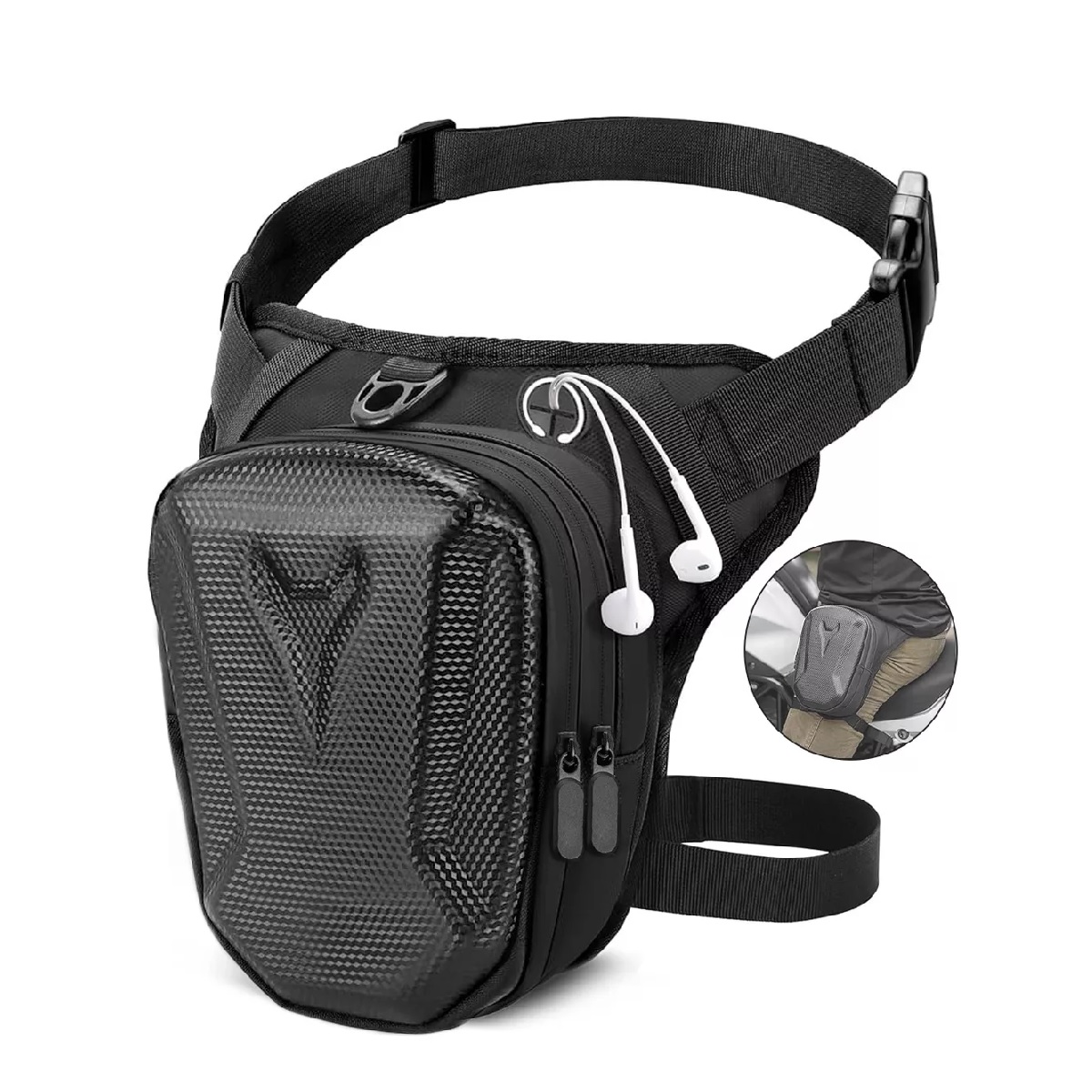 Piernera / Riñonera Bolsa Impermeable Para Motociclista