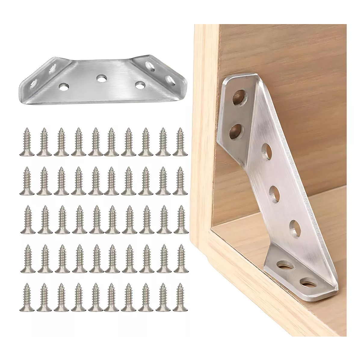 Conector Universal De Esquina Para Muebles De Acero Inoxidab 20 Pcs