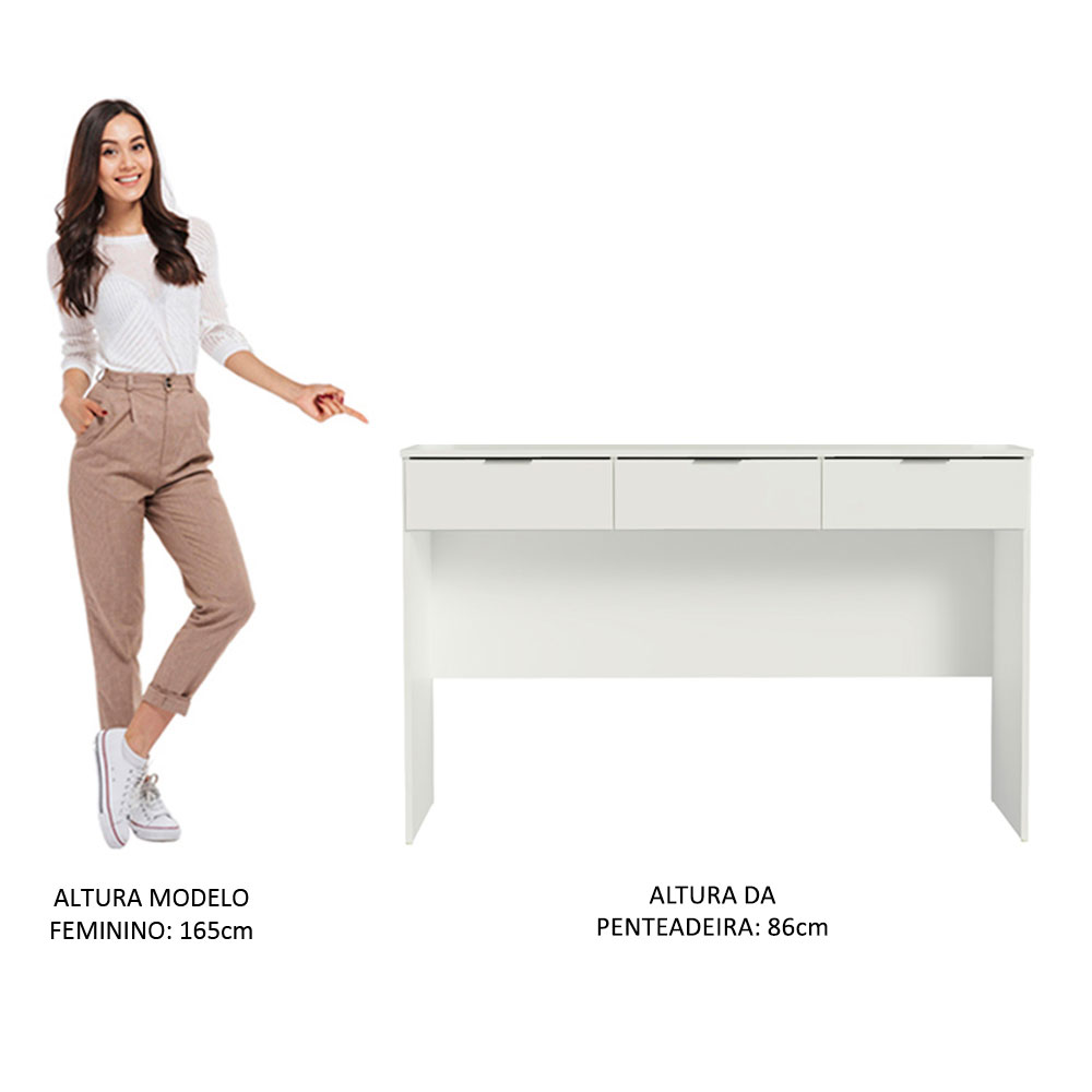 Tocador Multifuncional Moderno Madesa Carly Color Blanco