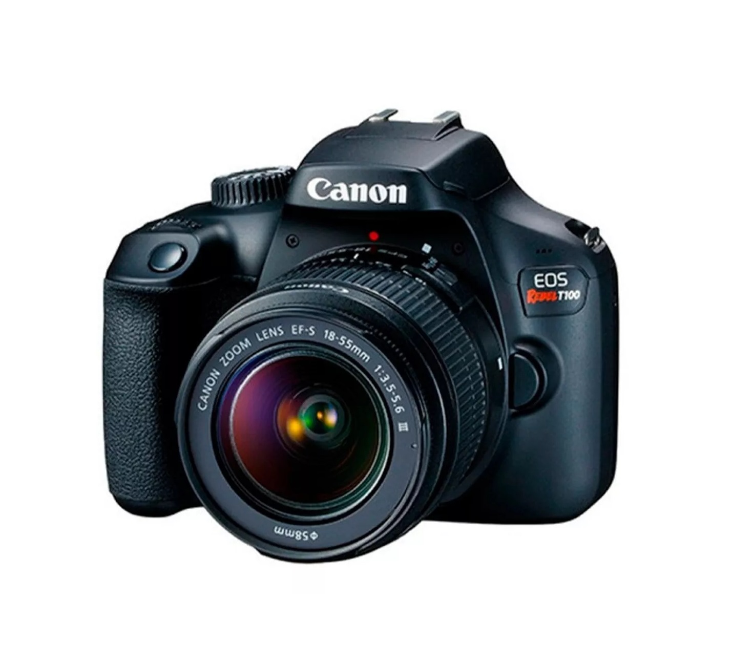 Camara Canon EOS Rebel Kit T100 Con Lente EF-S 18-55 mm f/3 1/2 - 5 1/2 III Color Negro