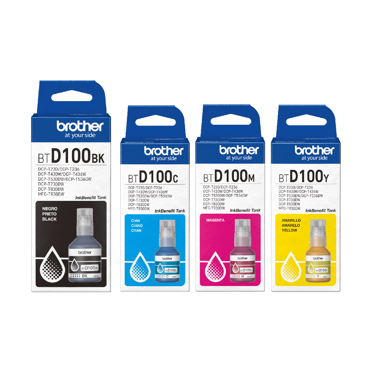 4 Pack – Botella de Tinta Brother BTD100