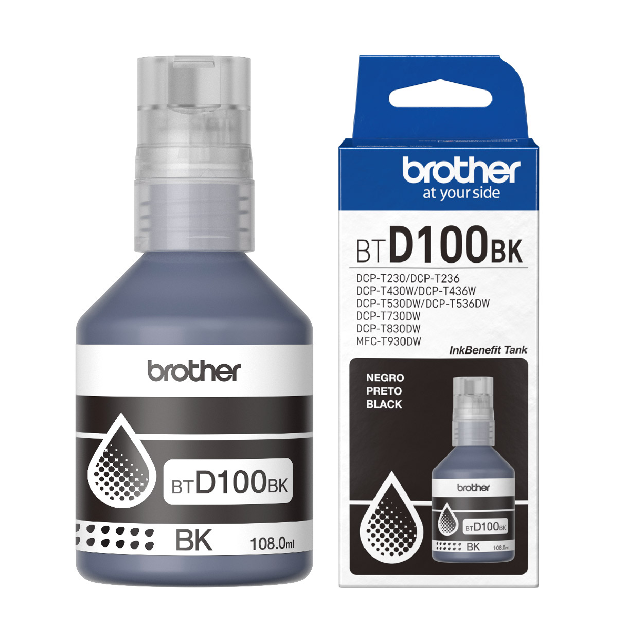 4 Pack – Botella de Tinta Brother BTD100