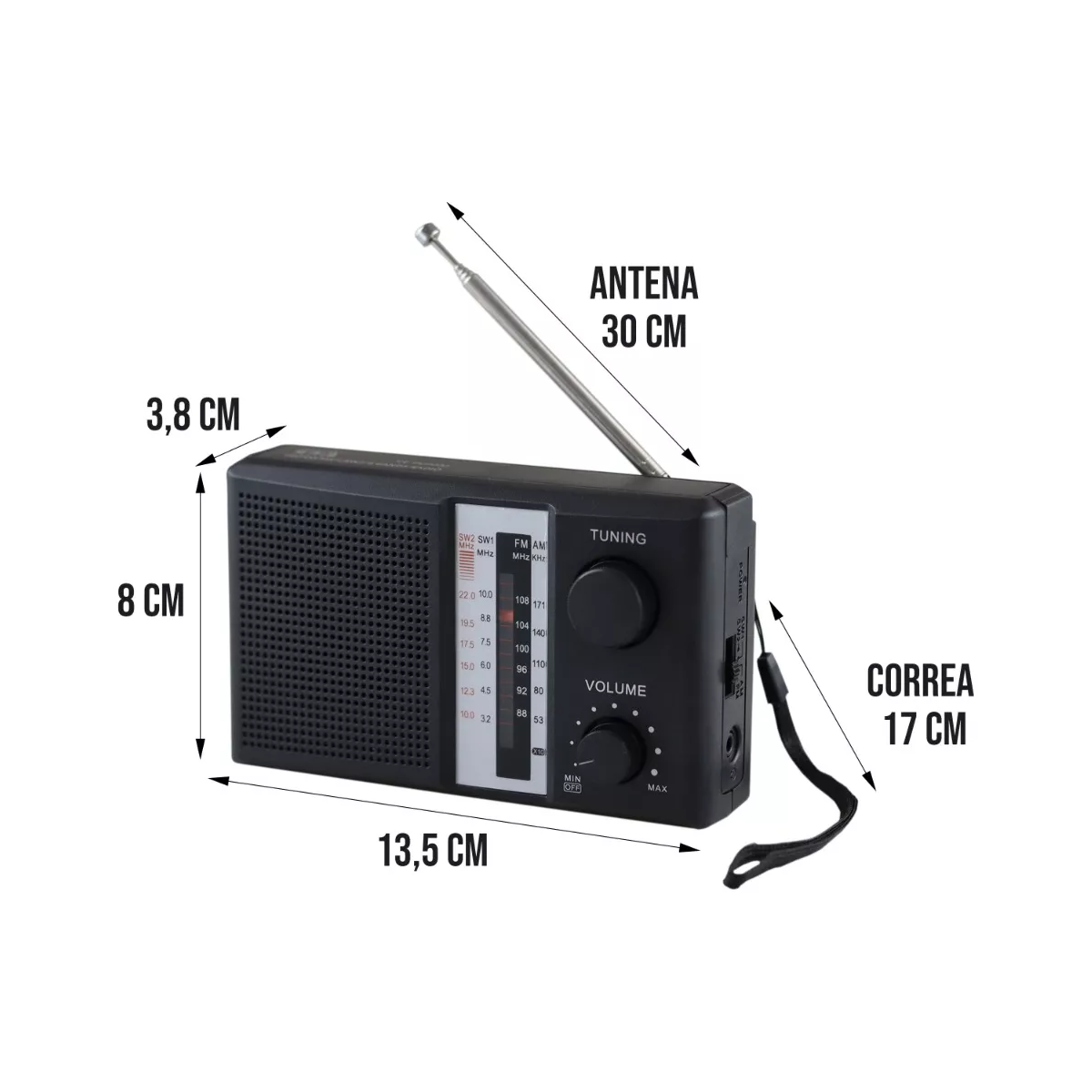 Radio Portátil Am Fm Con Bocina Altavoz Y Para Audifonos