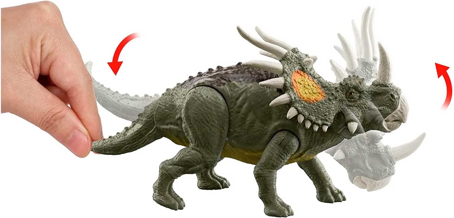 Styracosaurus Jurassic World Fierce Force Campo Cretácico Dinosaurio Strike Motion Figura de acción Mattel