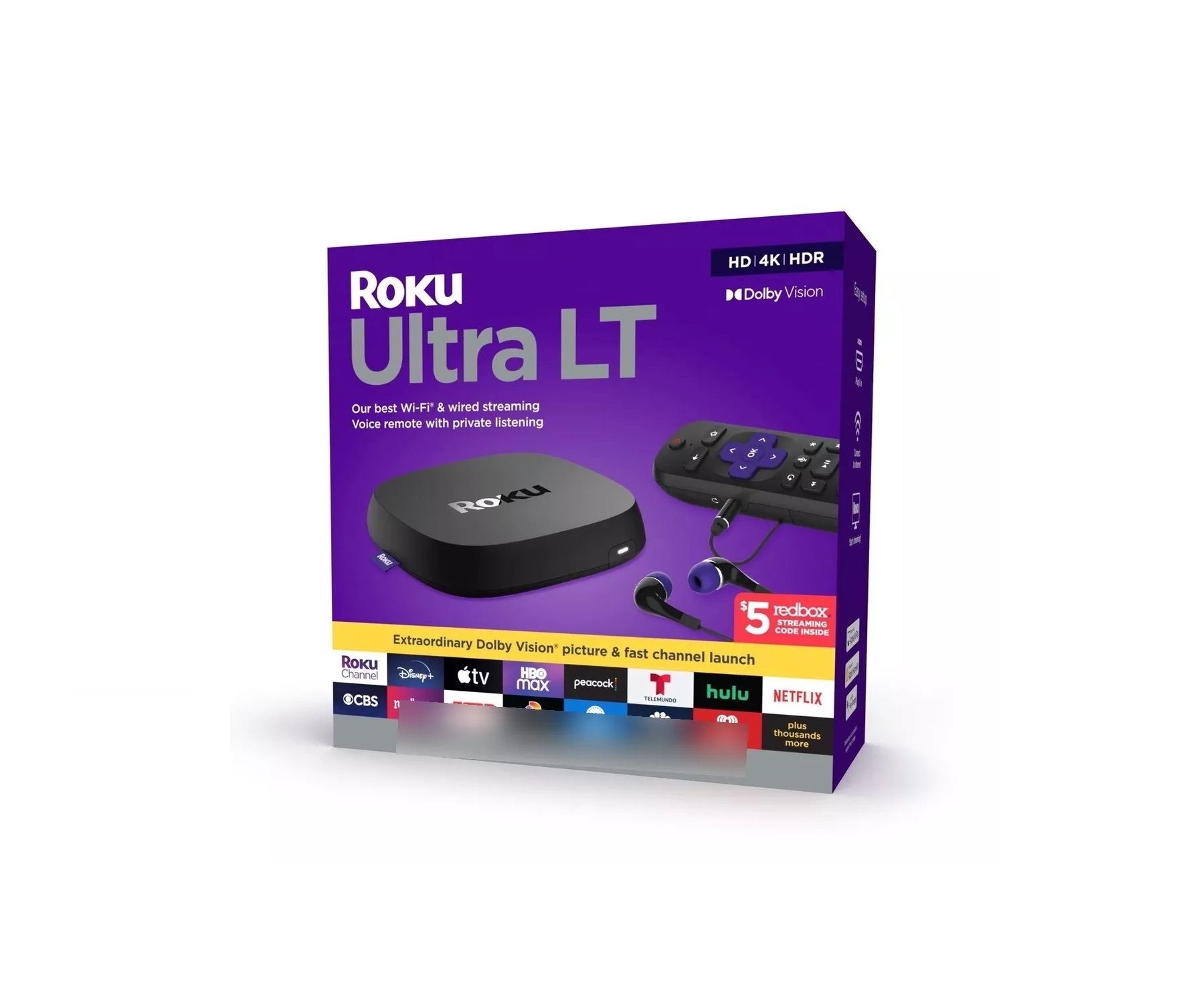 Roku Ultra Lt Dispositivo Streaming Transmisión 4801RW 4K Control Remoto Por Voz