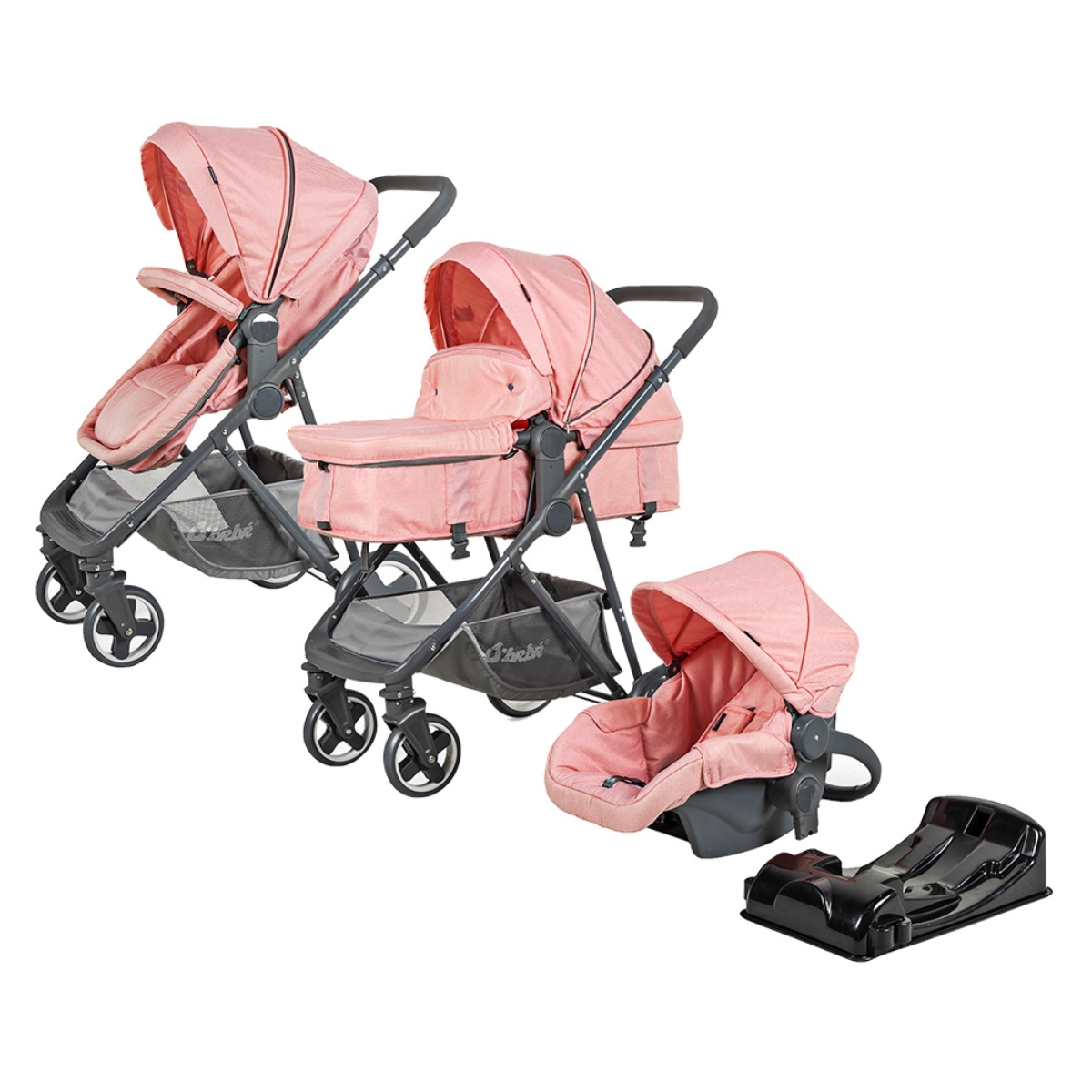 Carriola D'Bebé Travel System Prince Rosa ENDY14