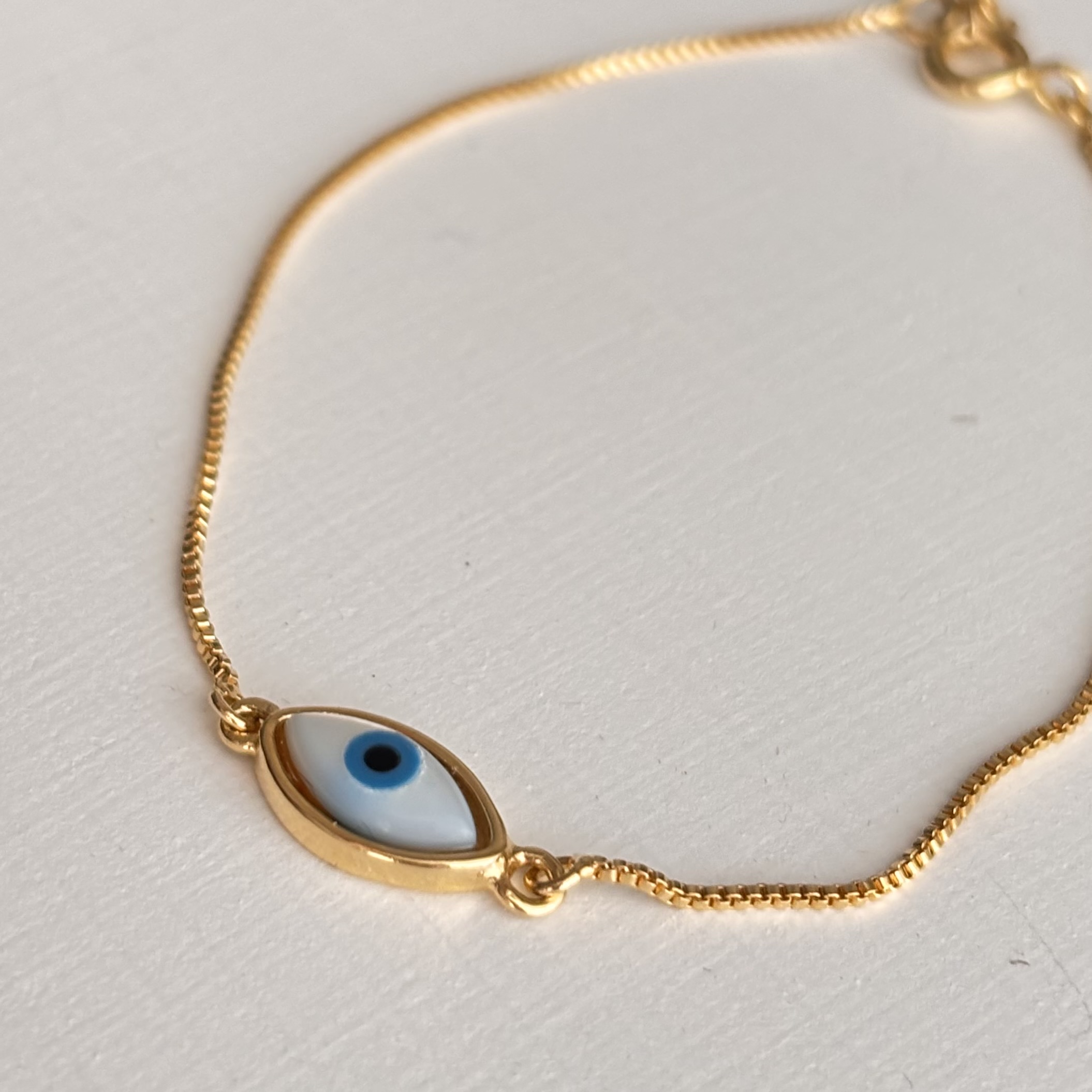 Pulsera con ojo protector- baño de oro- ojo turco, ojo griego