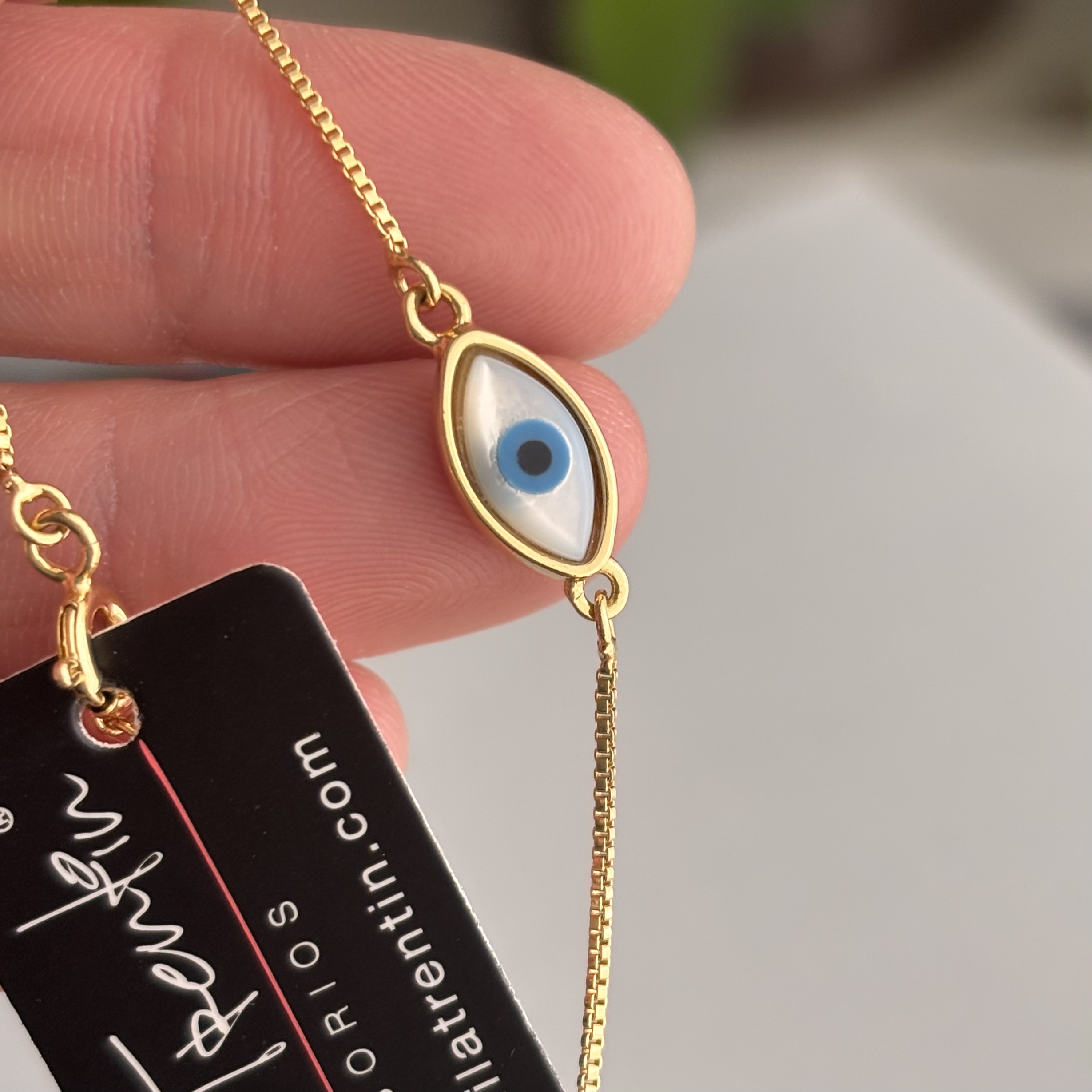 Pulsera con ojo protector- baño de oro- ojo turco, ojo griego