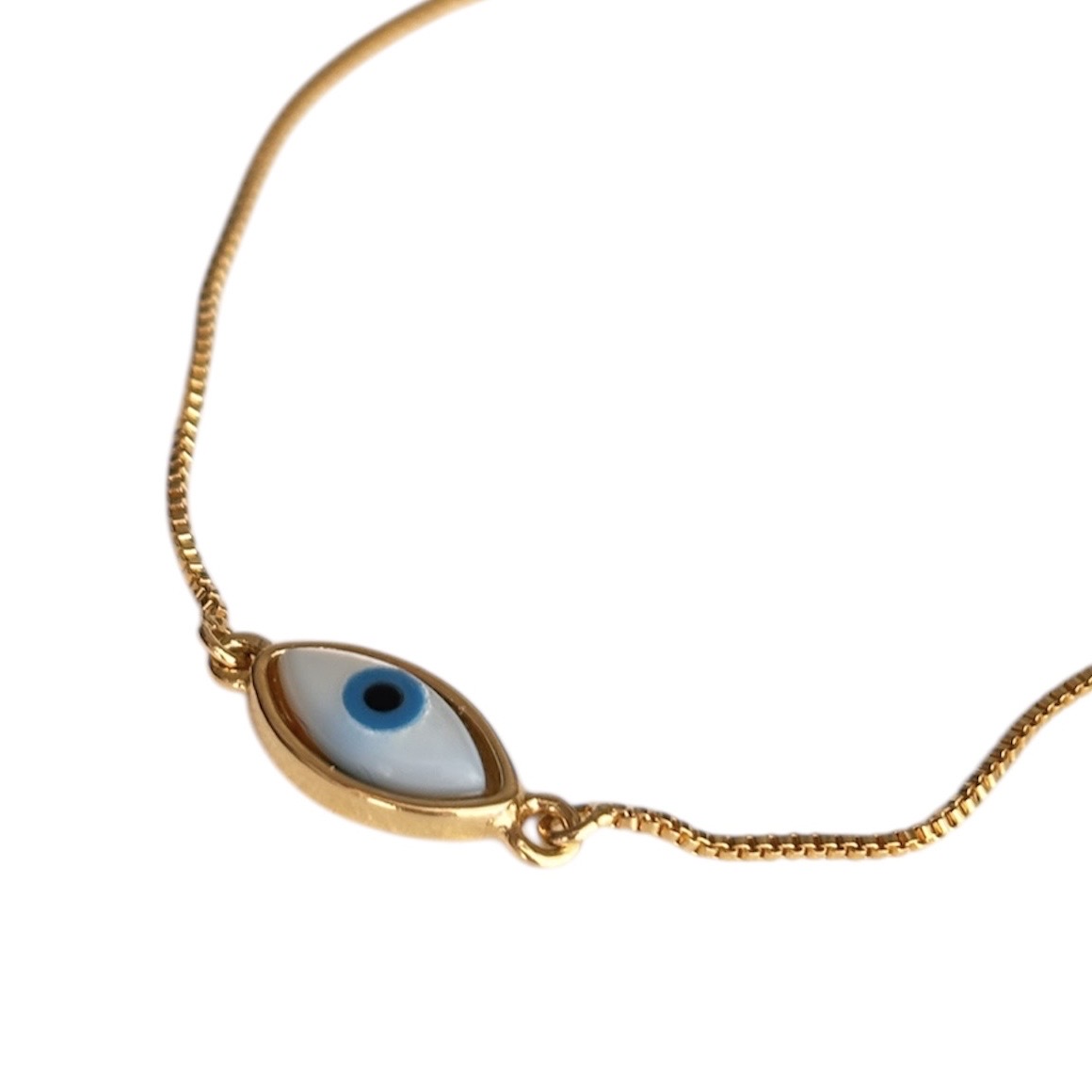 Pulsera con ojo protector- baño de oro- ojo turco, ojo griego