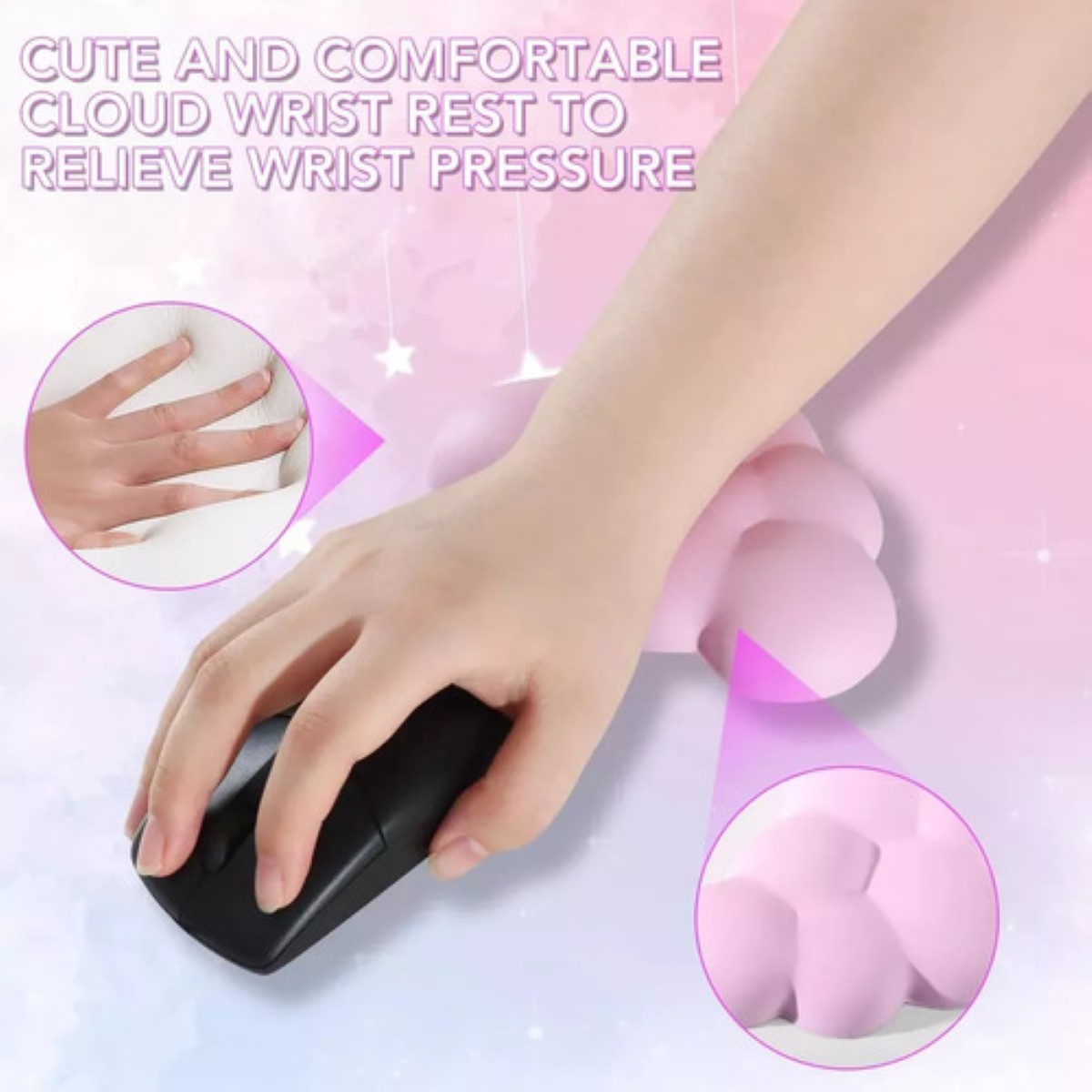 Teclado Almohadilla Para Reposamuñecas Y Mouse Soporte ROSA