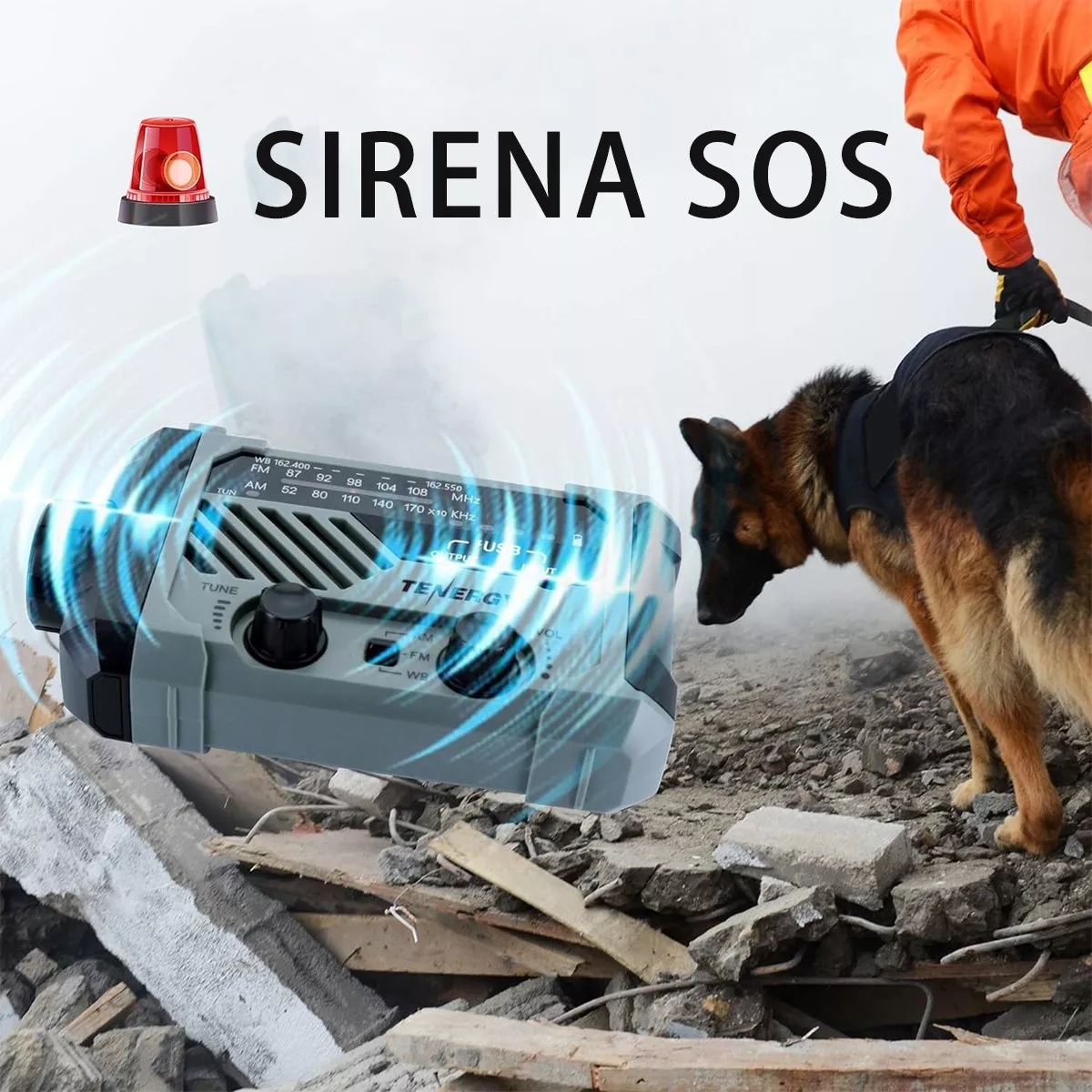 Radio Solar Emergencia Portatil Recargable Powerbank Luz Led